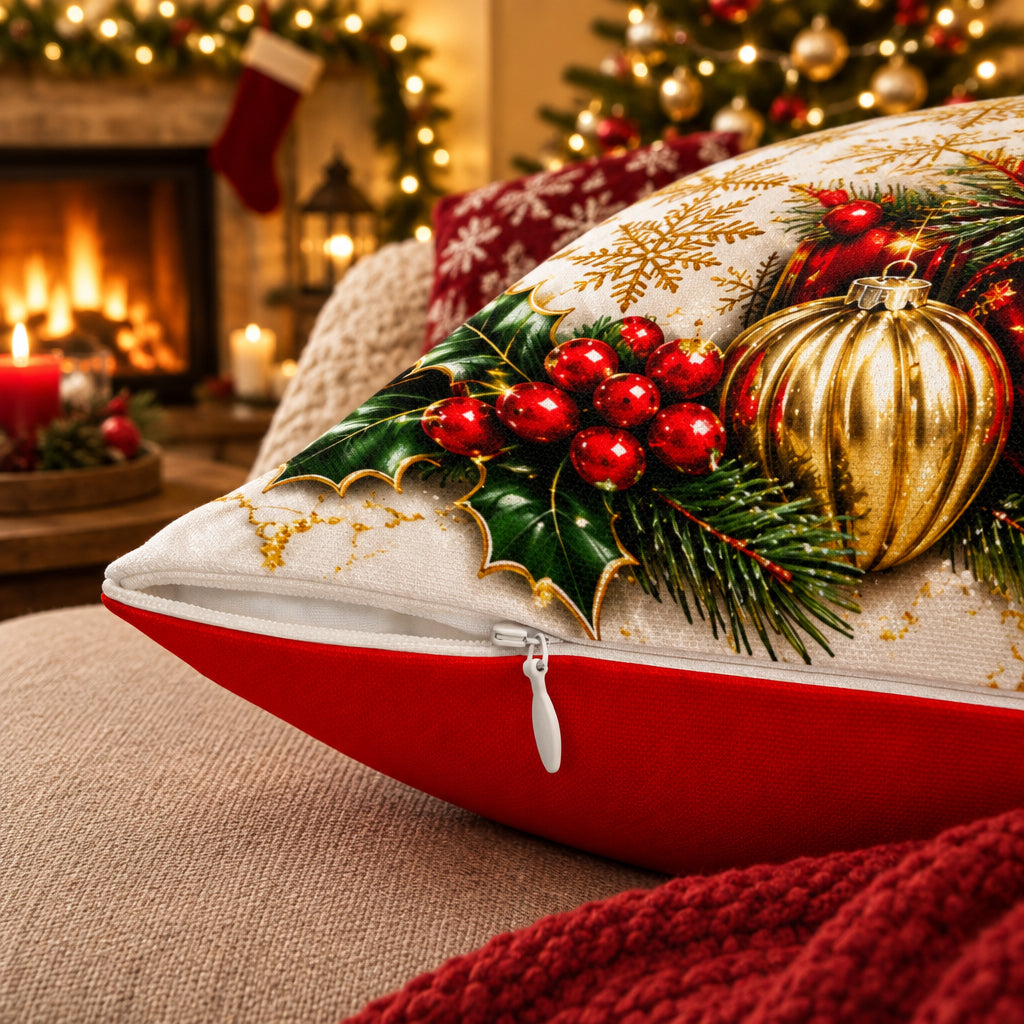 Snowman Christmas Throw Pillow with Insert | 16 × 16 in