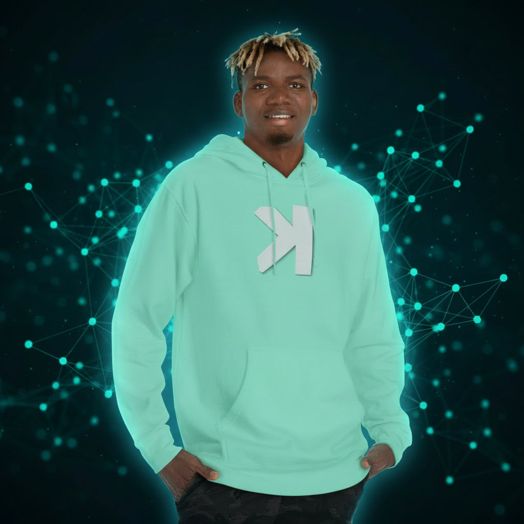 KAS to the Moon Hoodie — Minimalist 'K' Mint Pullover for Kaspa Fans