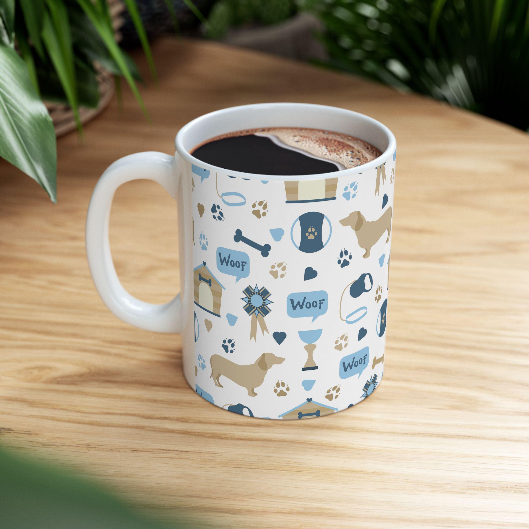Whimsical Dog Art Coffee Mug | Colorful Dog Lover Gift, Vibrant Ceramic Cup for Pet Parents & Dog Moms