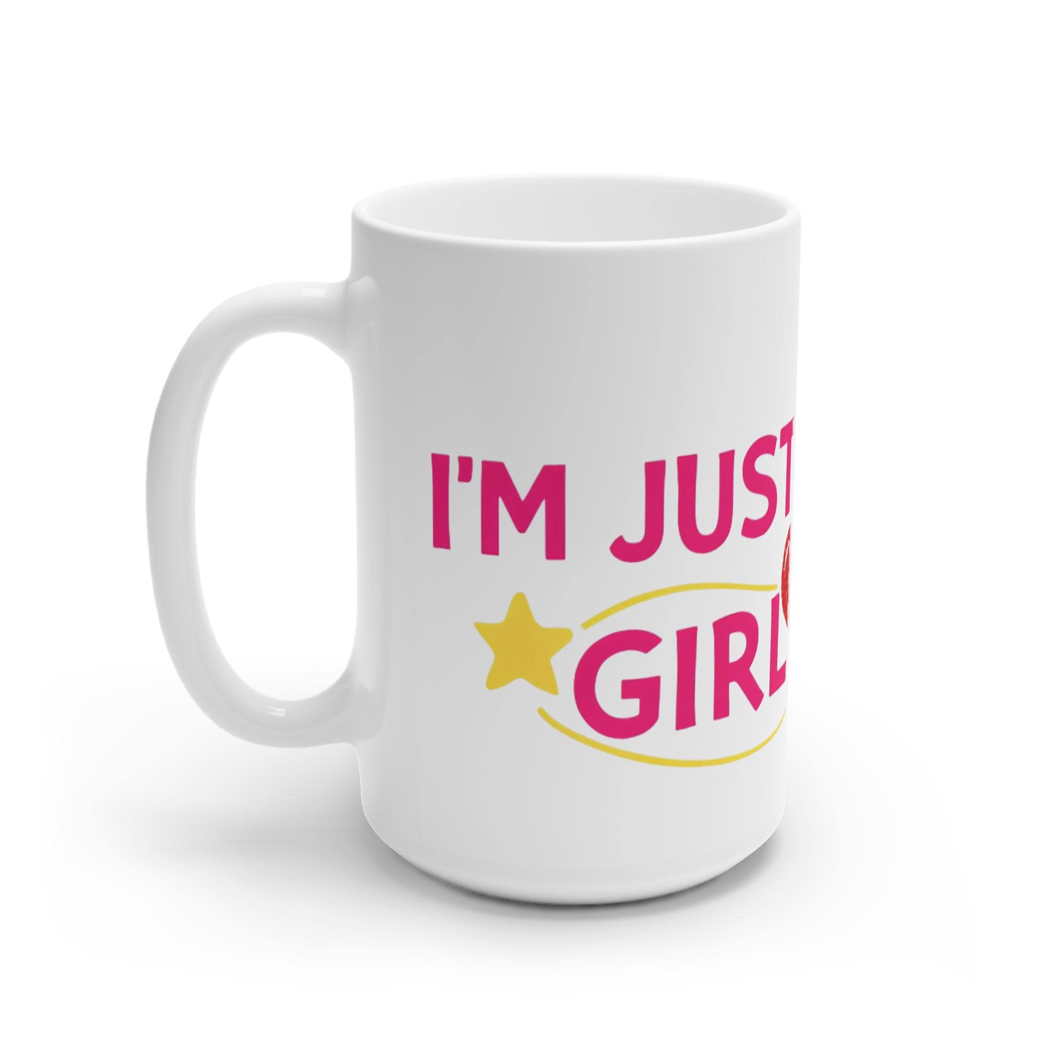 Just a Girl Pink Coffee Mug | Cute Coquette Aesthetic Cup, Girly Gift for Her, Soft Girl Vibes, 11oz & 15oz
