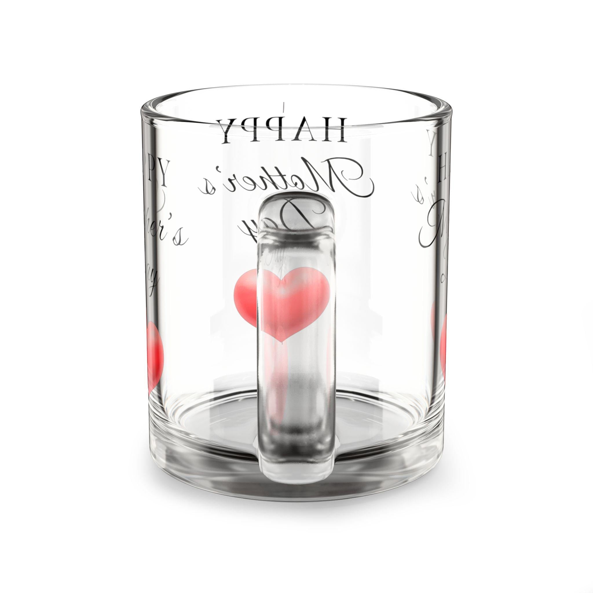 Taza de Vidrio Día de las Madres - Regalo Sentimental para Mamá, Glass Mug Estética con Flores, Regalo para Abuela, Mother’s Day Coffee Cup