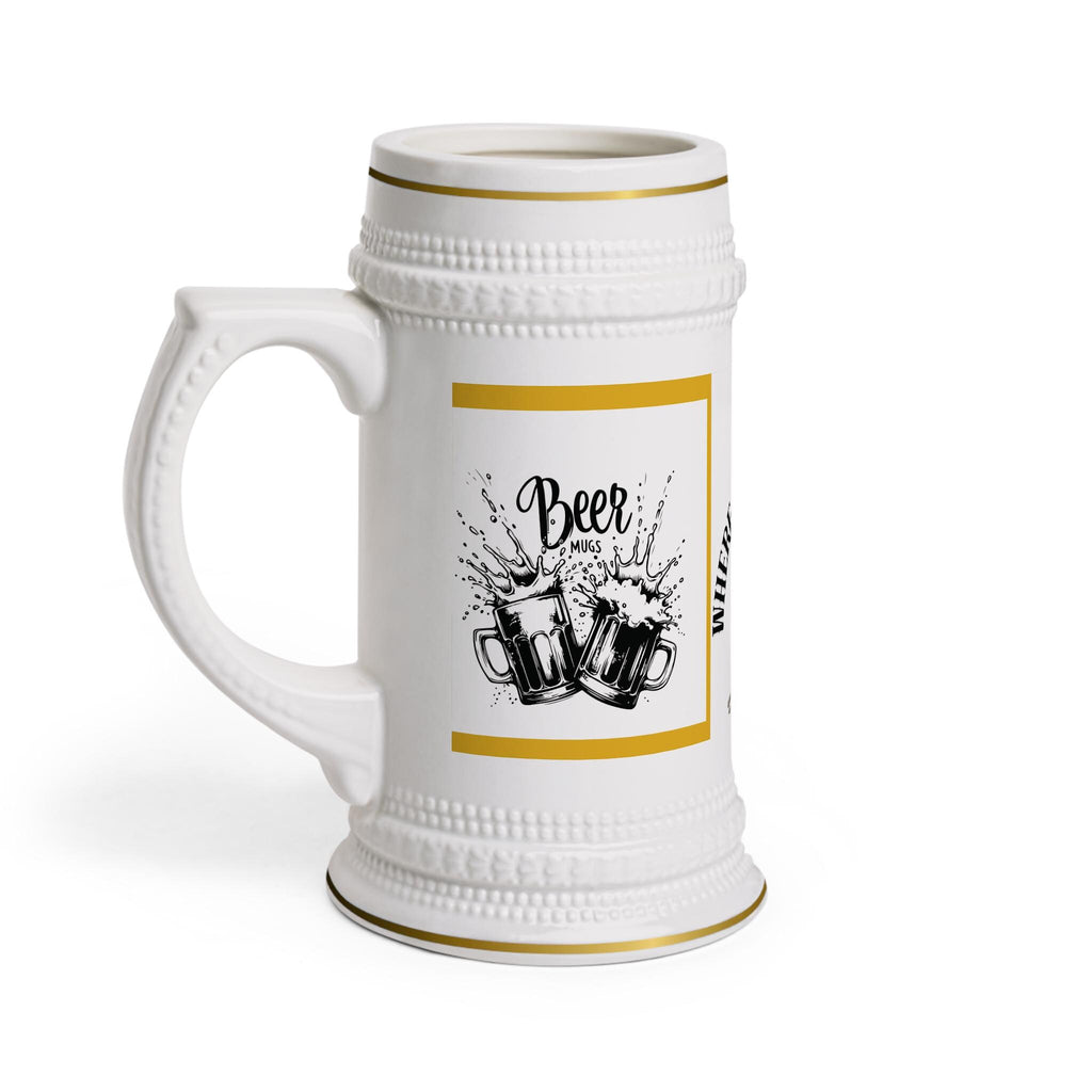 Vintage Beer Stein Mug, Oktoberfest Gift, Beer Lover Mug, German Beer Stein, Rustic Beer Mug, Father's Day Gift, Ceramic Beer Mug