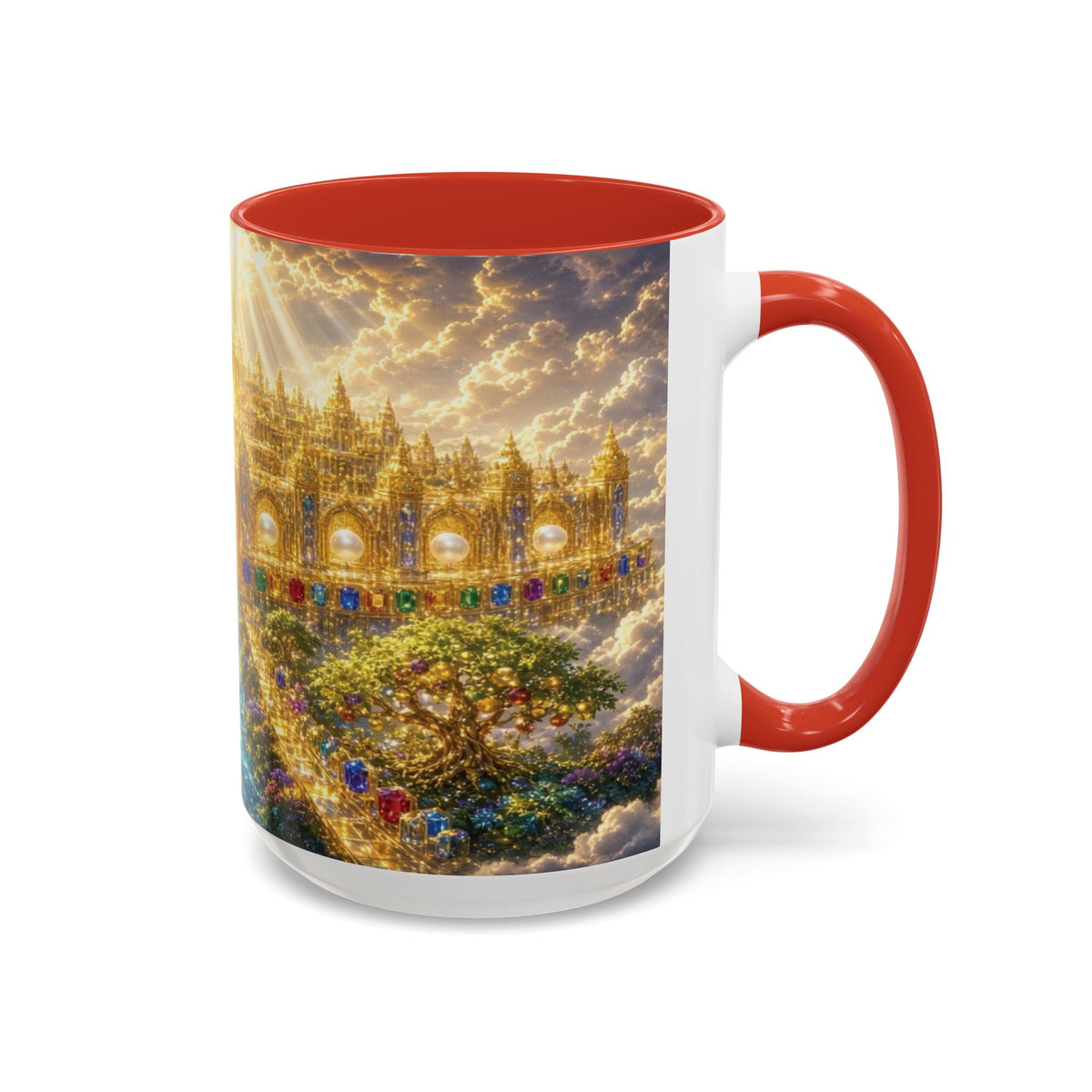 Heavenly City Christian Coffee Mug — Golden Celestial Paradise Design (11/15oz)