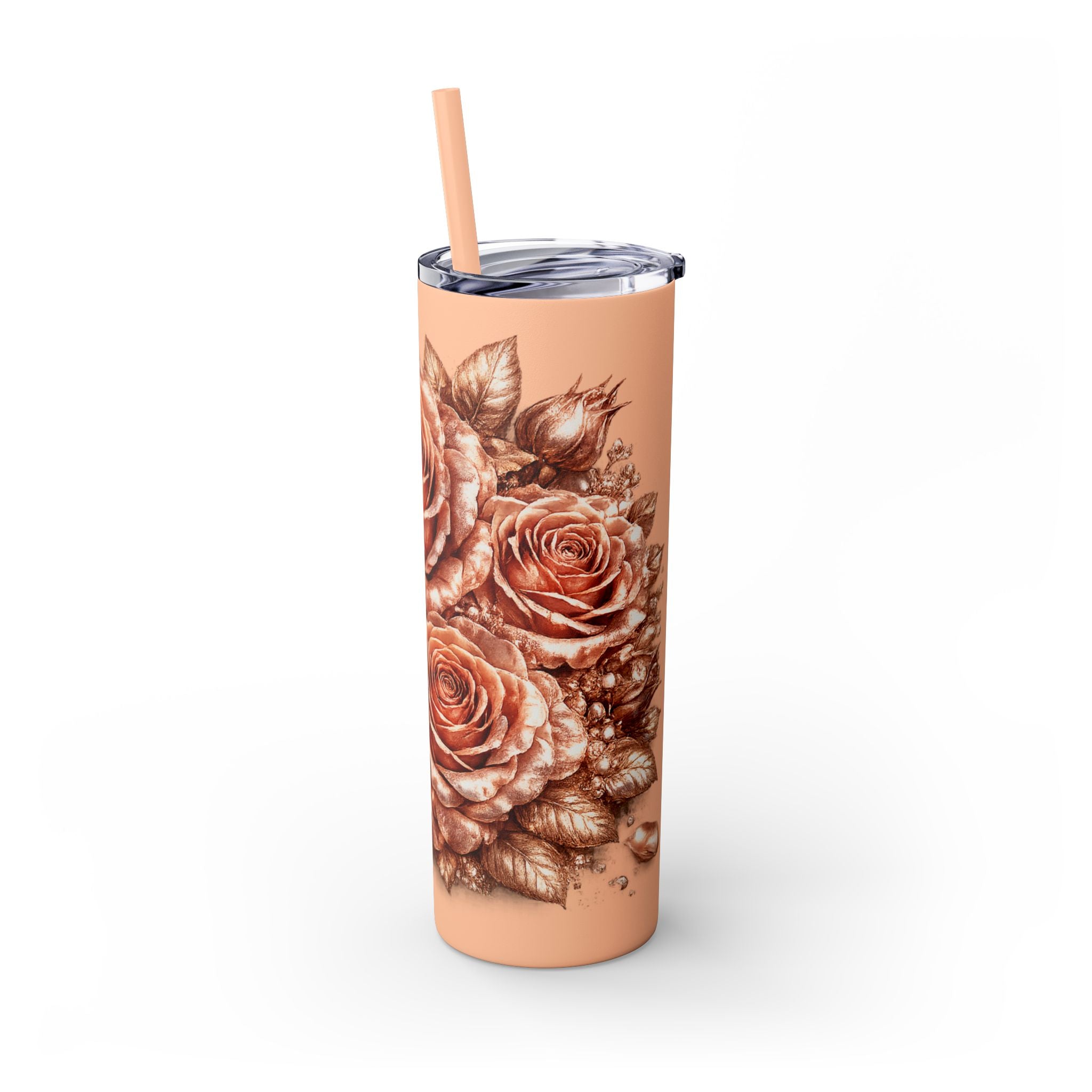 Skinny Tumbler — Monochrome Rose Garden 20oz Straw Tumbler