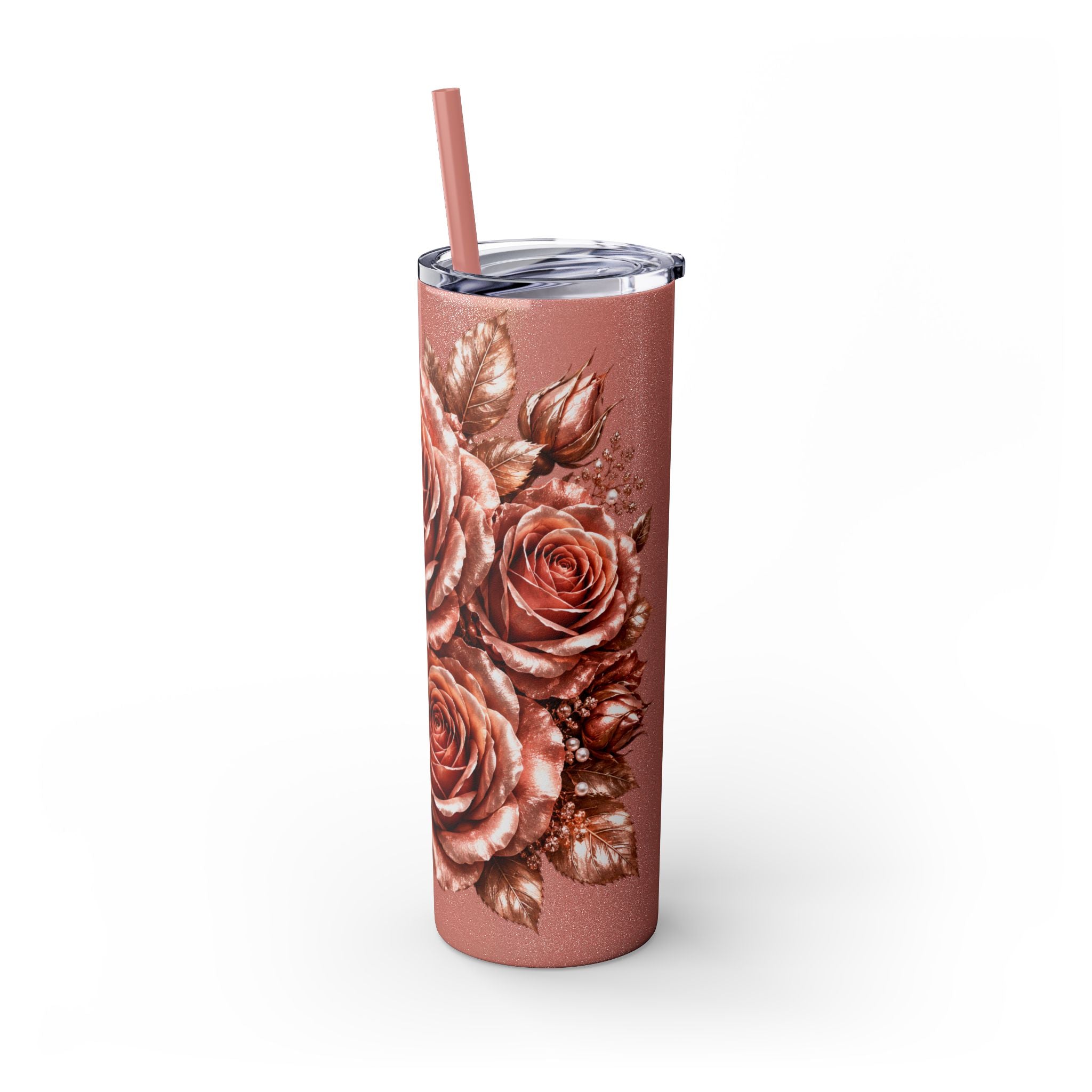 Skinny Tumbler — Monochrome Rose Garden 20oz Straw Tumbler