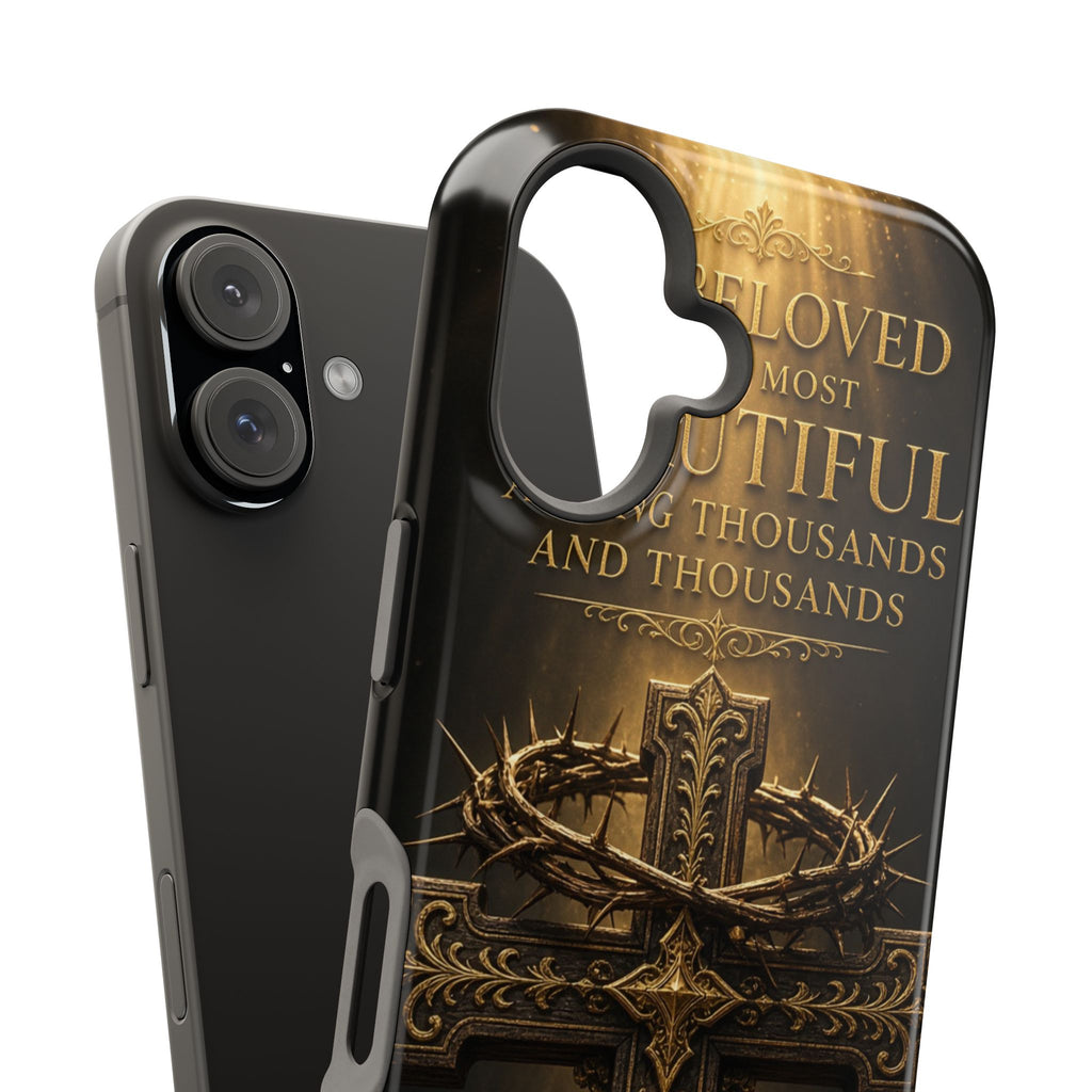 Magnetic Impact-Resistant Phone Case — "Most Beautiful" Cross with Crown of Thorns