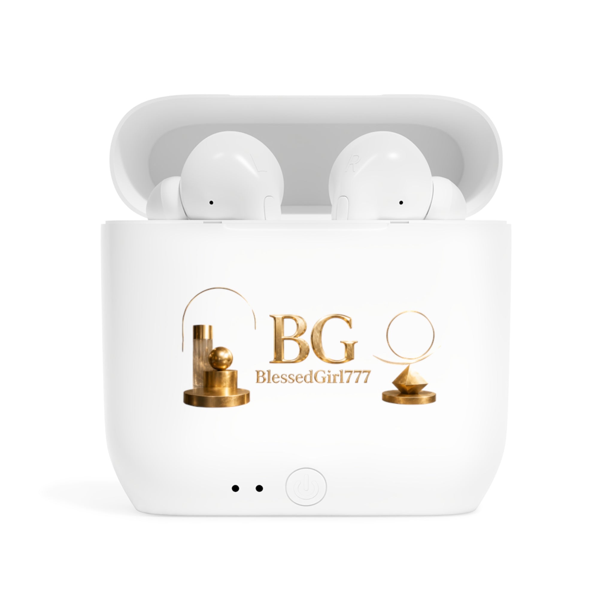 Wireless Earbuds — BlessedGirl777 Gold Accent Charging Case