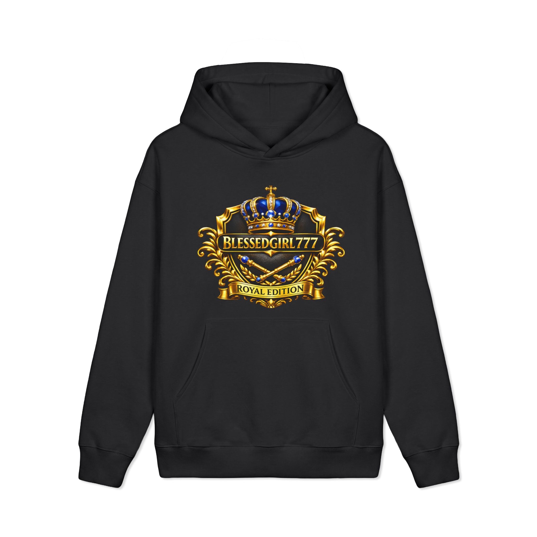 BlessedGirl777 Royal Edition Hoodie — Crowned Crest Graphic Sweatshirt