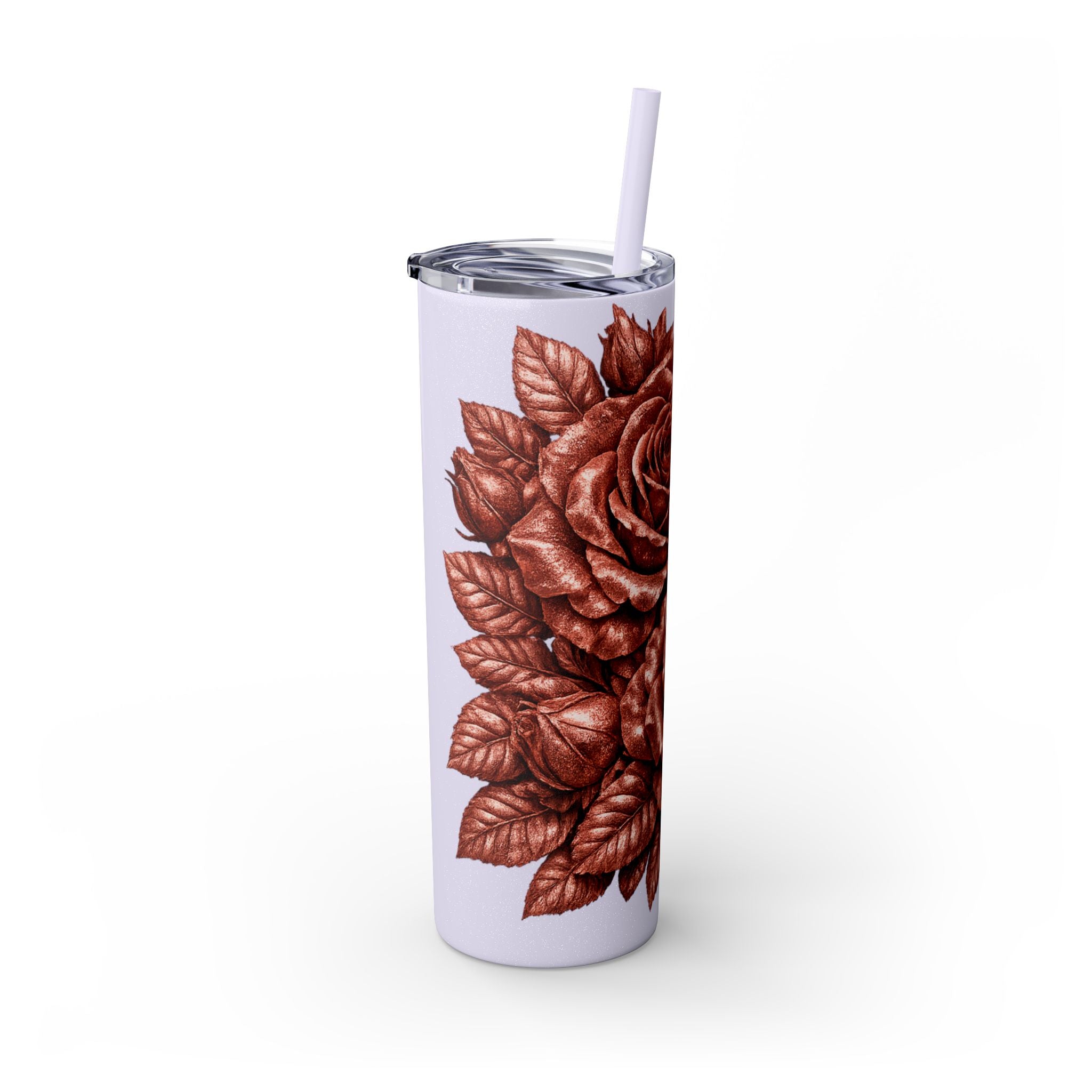 Skinny Tumbler — Monochrome Rose Garden 20oz Straw Tumbler