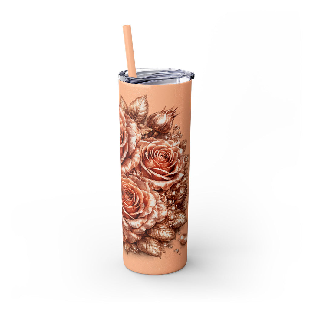Skinny Tumbler — Monochrome Rose Garden 20oz Straw Tumbler
