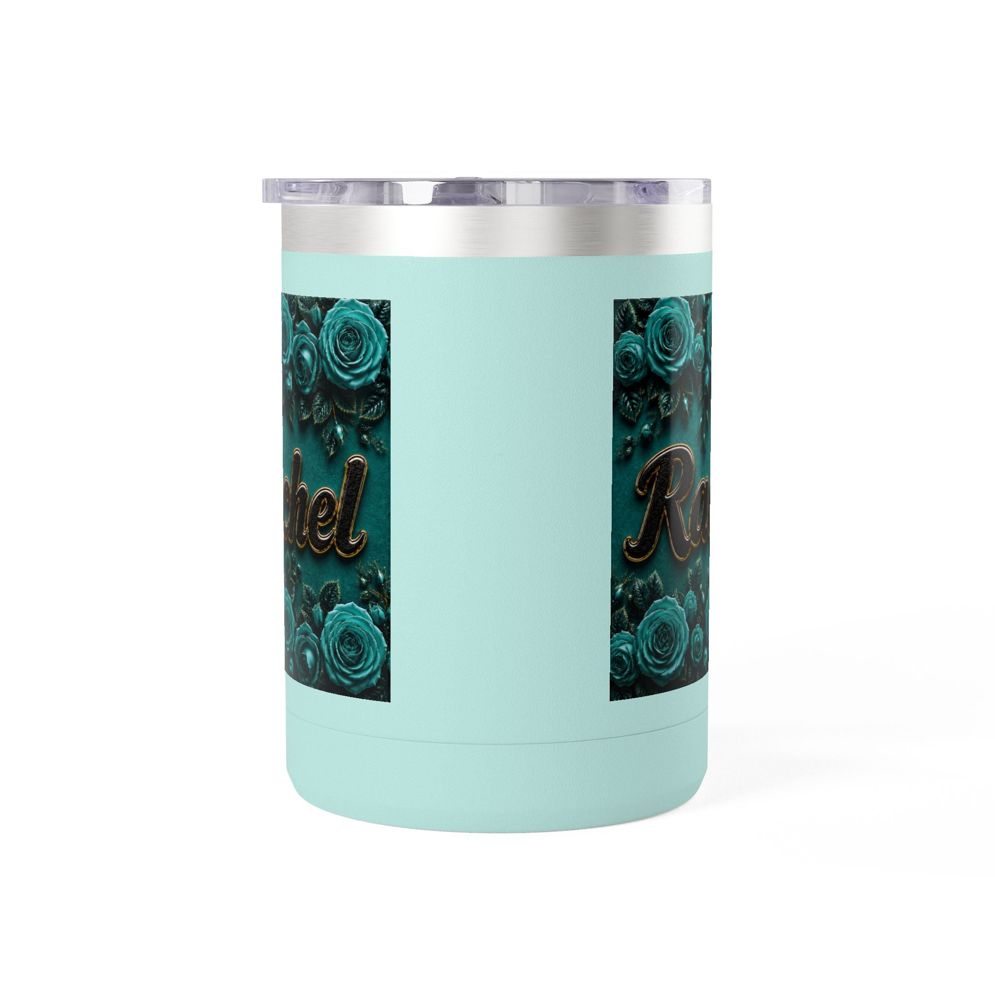 Personalized Rachel Floral 15oz Travel Mug — Insulated Coffee Tumbler