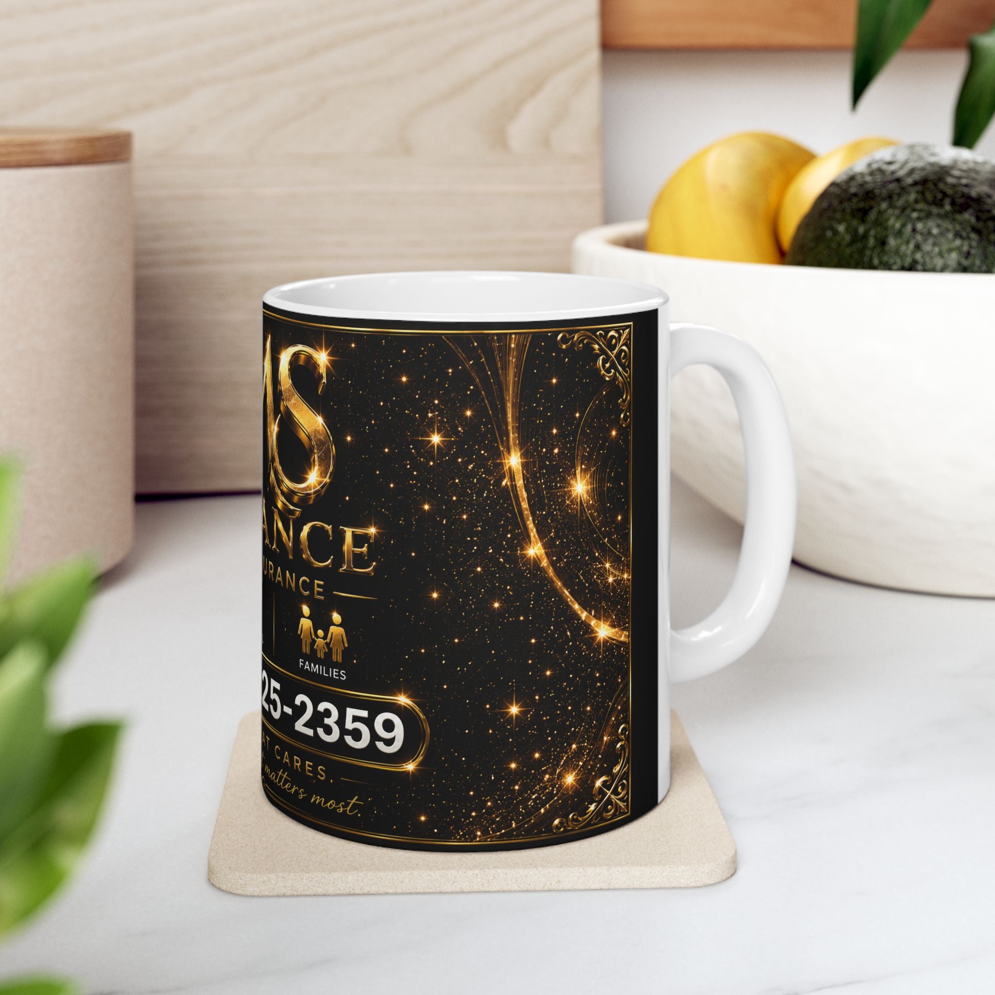 SMS Insurance Ceramic Mug — Branded Health Insurance Coffee Cup (11oz, 15oz)