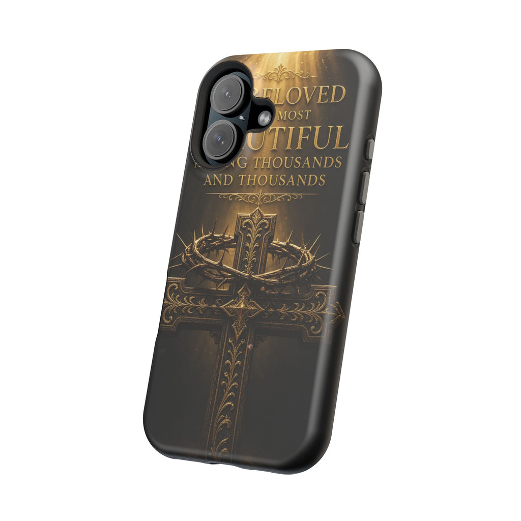 Magnetic Impact-Resistant Phone Case — "Most Beautiful" Cross with Crown of Thorns