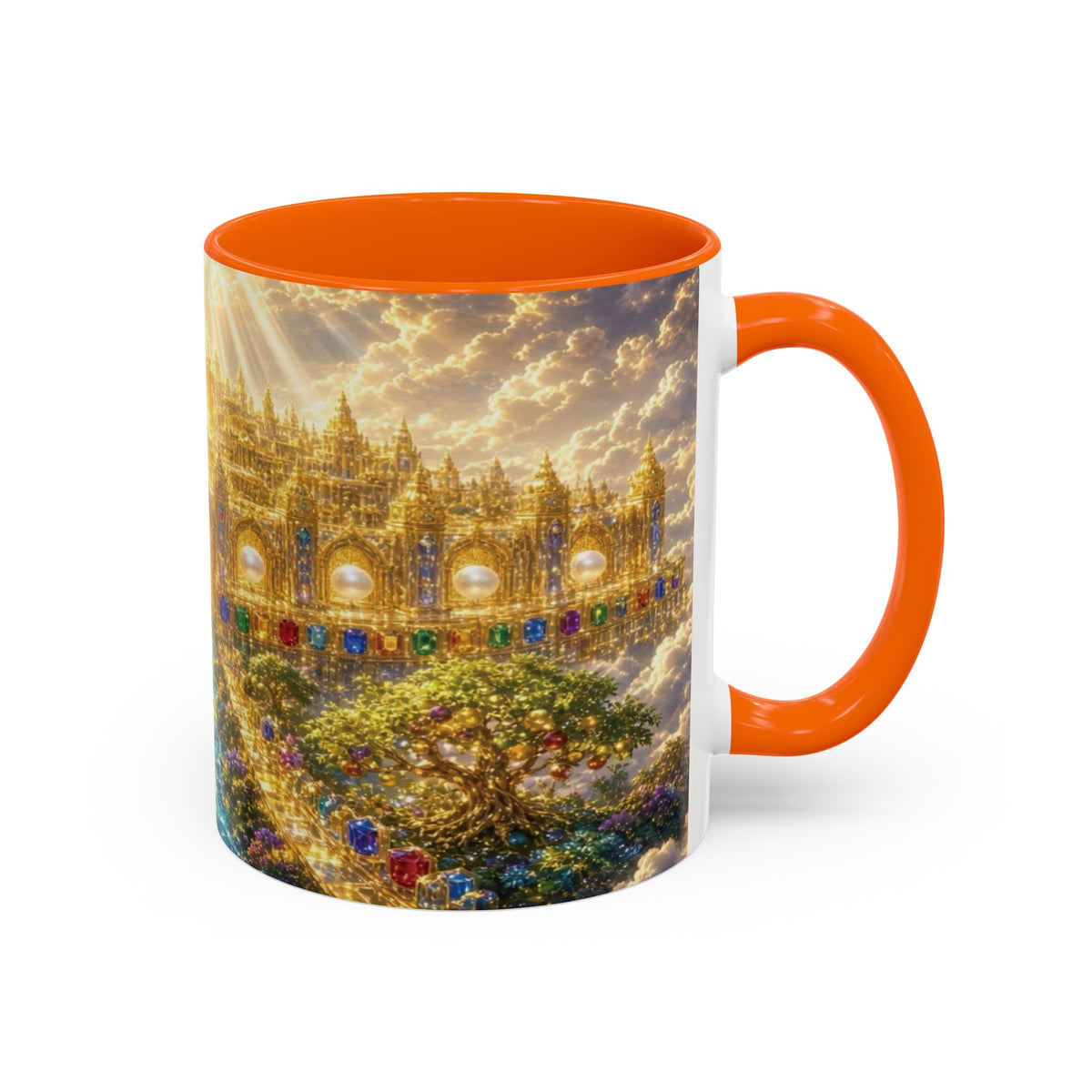 Heavenly City Christian Coffee Mug — Golden Celestial Paradise Design (11/15oz)
