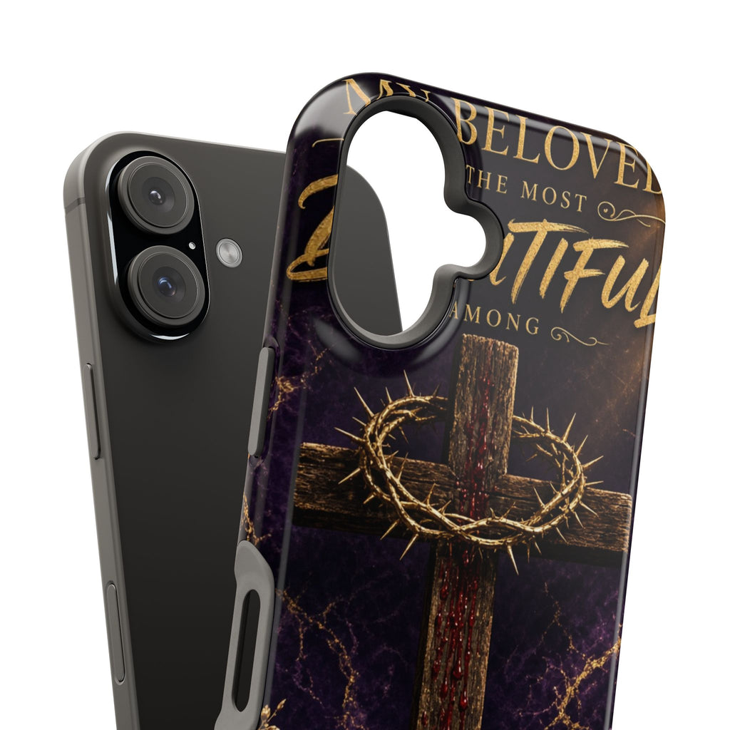 Christian Cross Magnetic Impact-Resistant Phone Case — "Beloved Most Beautiful" Scripture Design