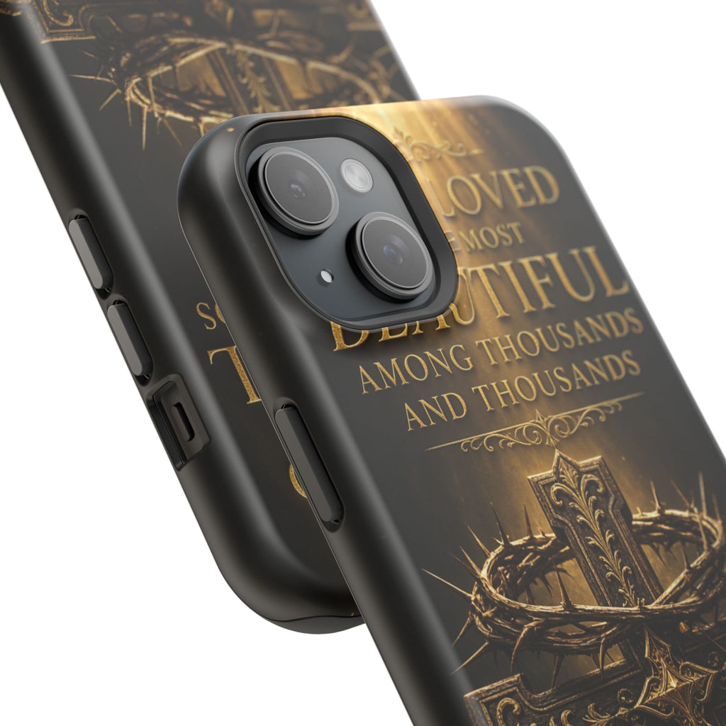 Magnetic Impact-Resistant Phone Case — "Most Beautiful" Cross with Crown of Thorns