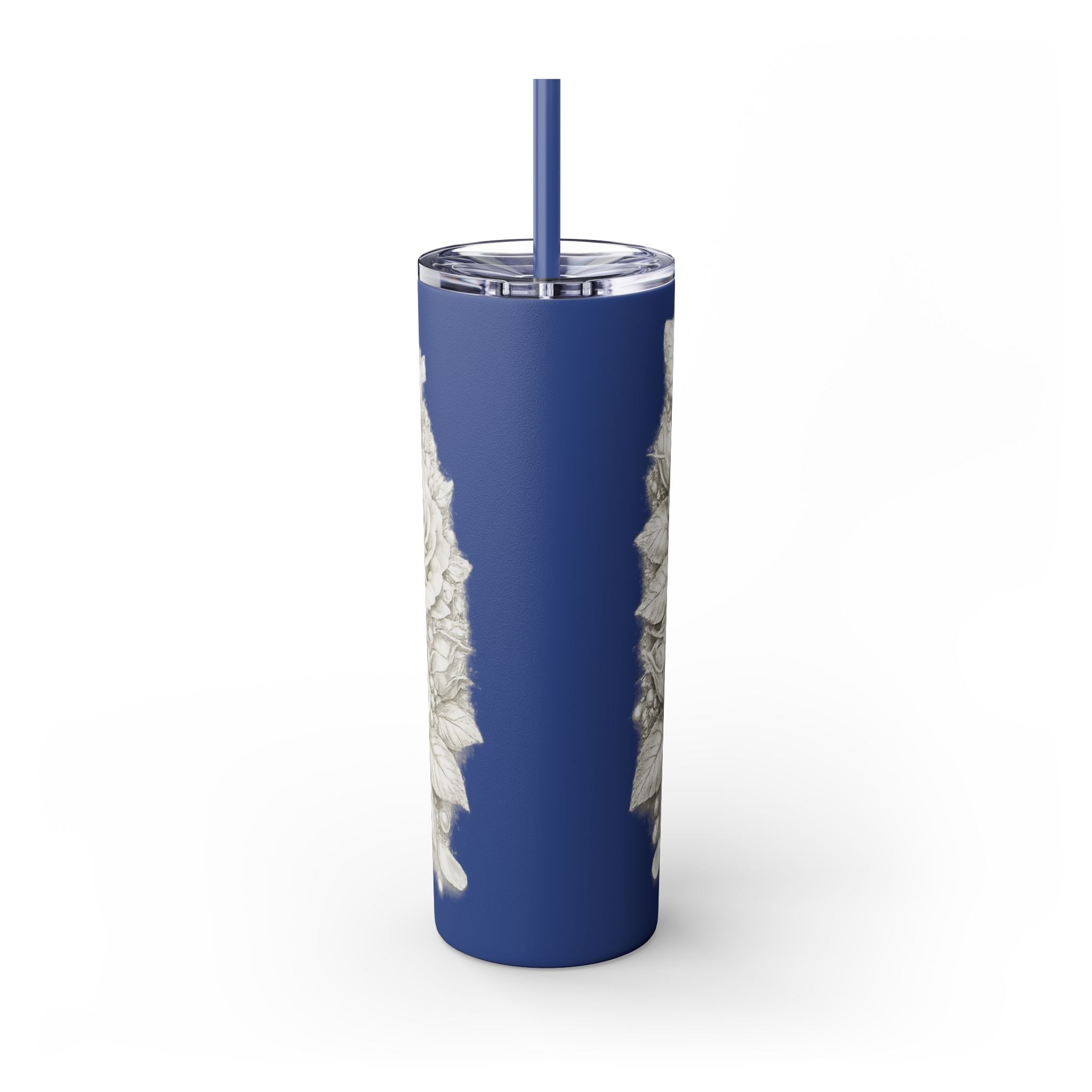 Skinny Tumbler — Monochrome Rose Garden 20oz Straw Tumbler