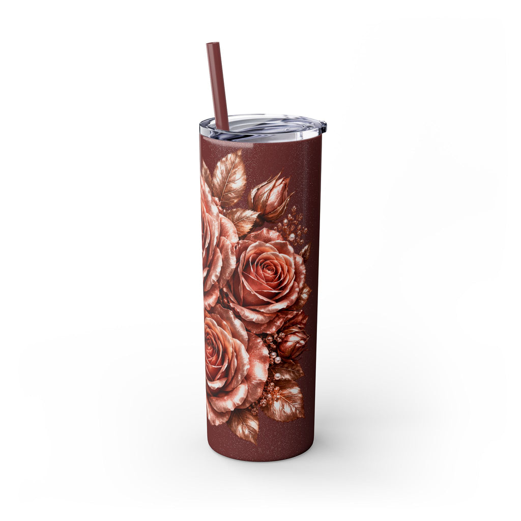Skinny Tumbler — Monochrome Rose Garden 20oz Straw Tumbler