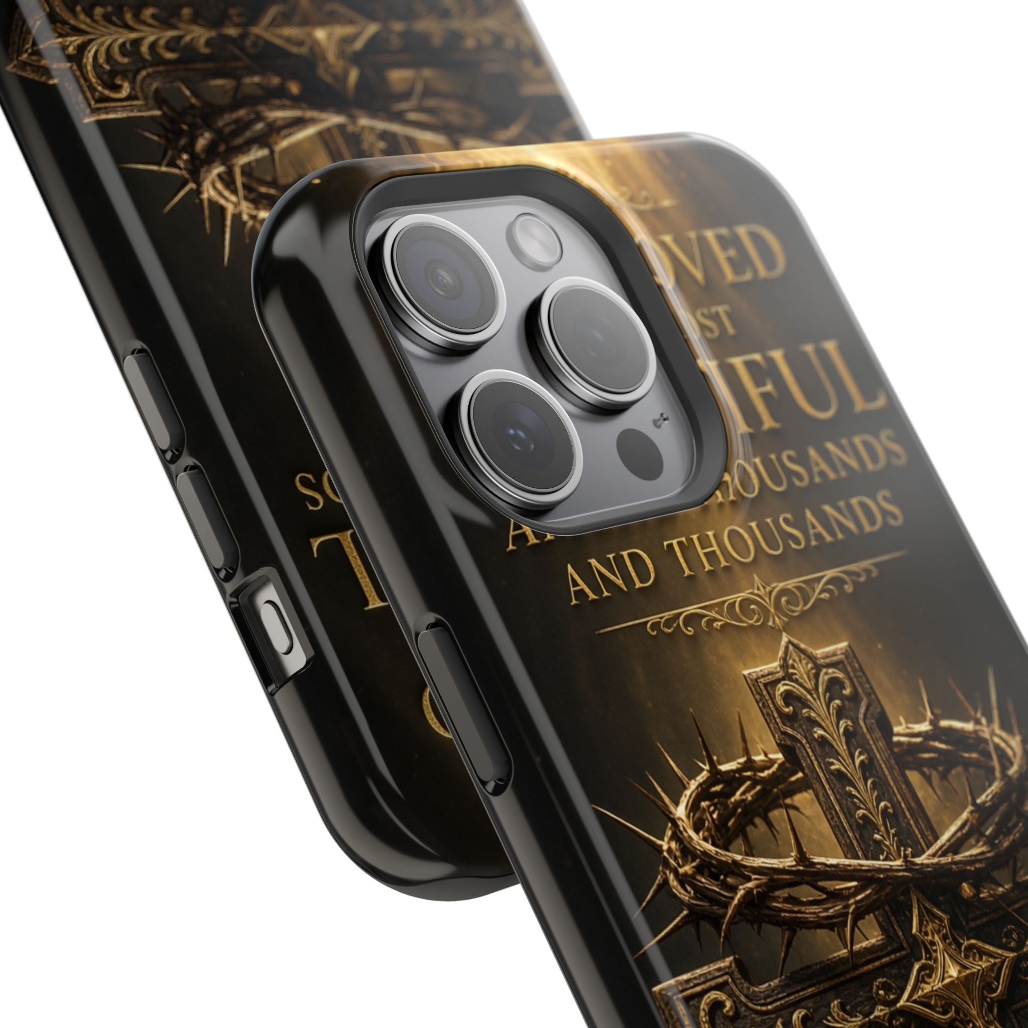 Magnetic Impact-Resistant Phone Case — "Most Beautiful" Cross with Crown of Thorns