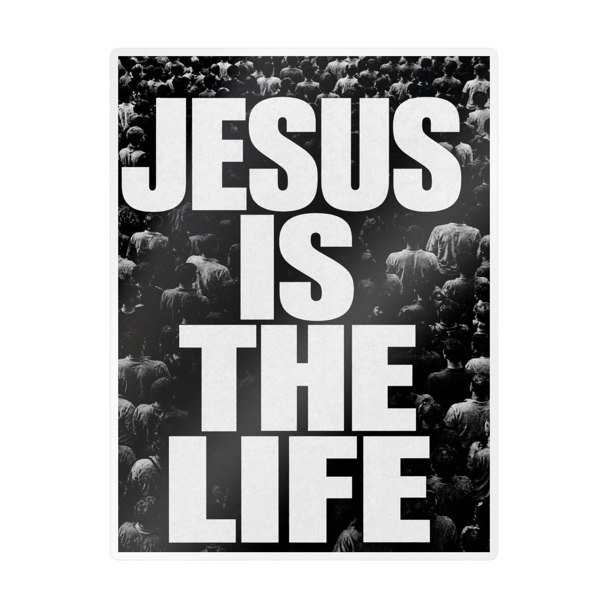 Jesus Is the Life Vinyl Sticker — Black & White Faith Decal (Kiss-Cut)