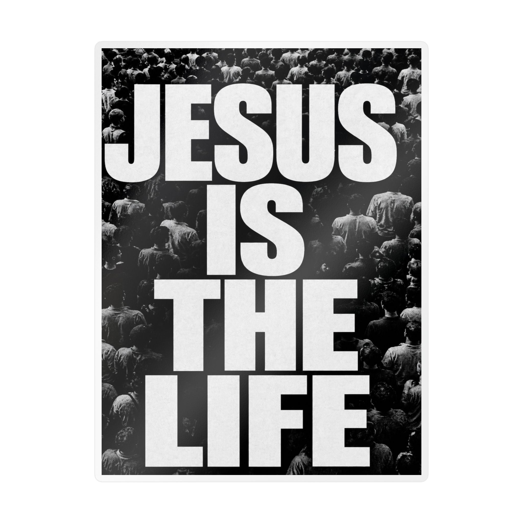 Jesus Is the Life Vinyl Sticker — Black & White Faith Decal (Kiss-Cut)