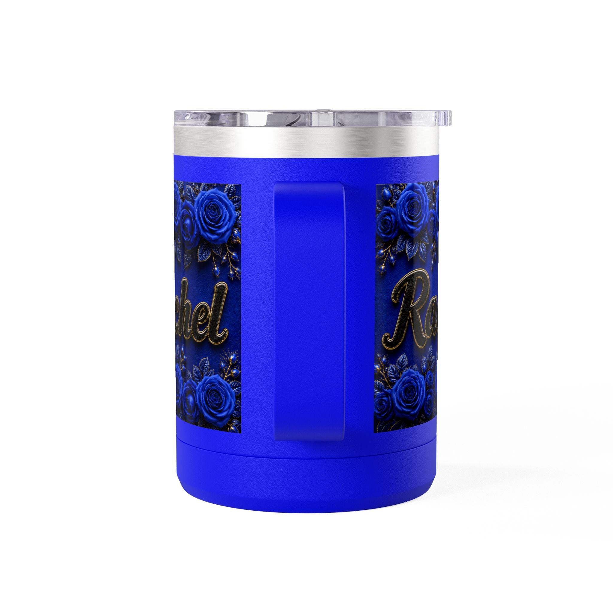 Personalized Rachel Floral 15oz Travel Mug — Insulated Coffee Tumbler