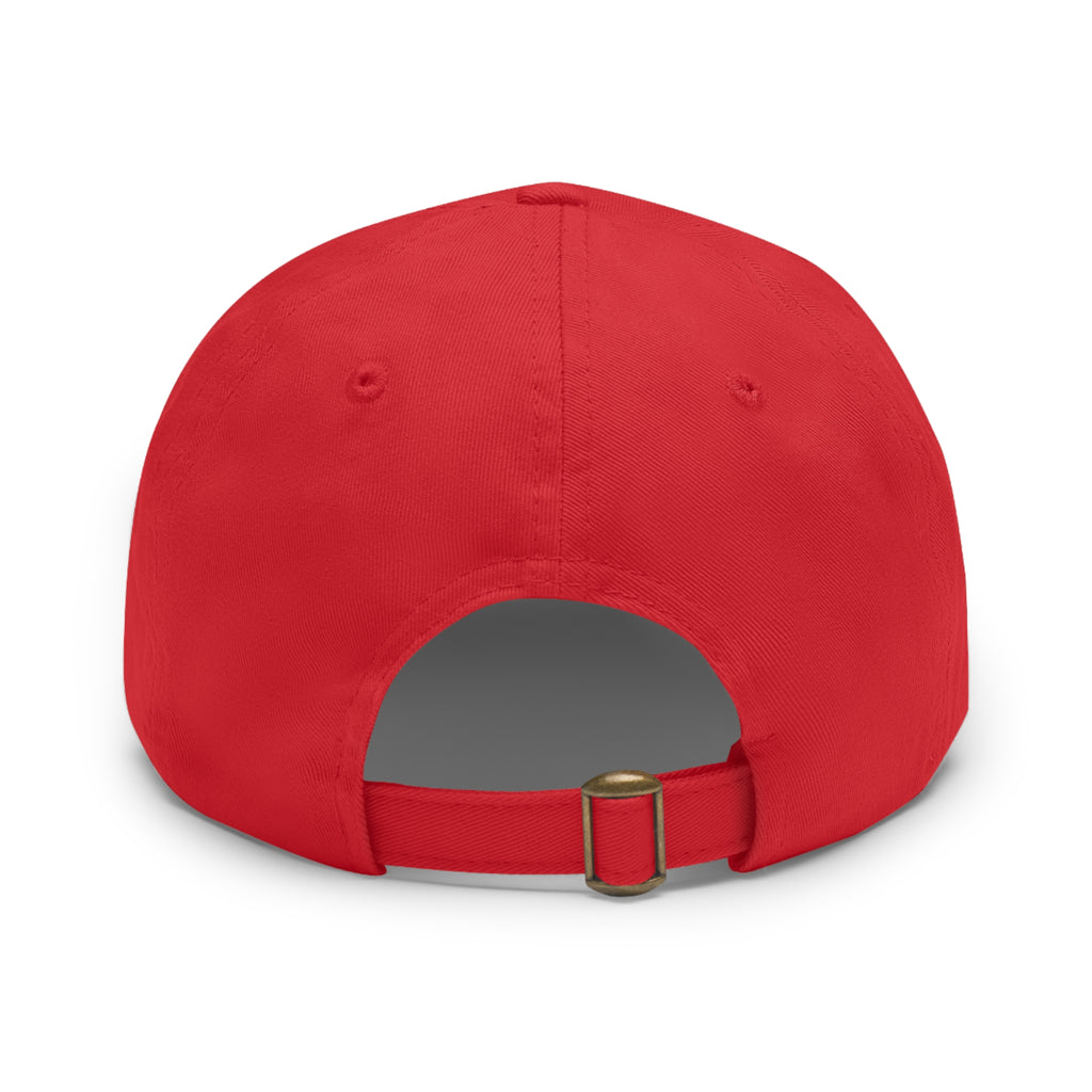 Dad Hat — Vintage Gold Crest Leather Patch Cap