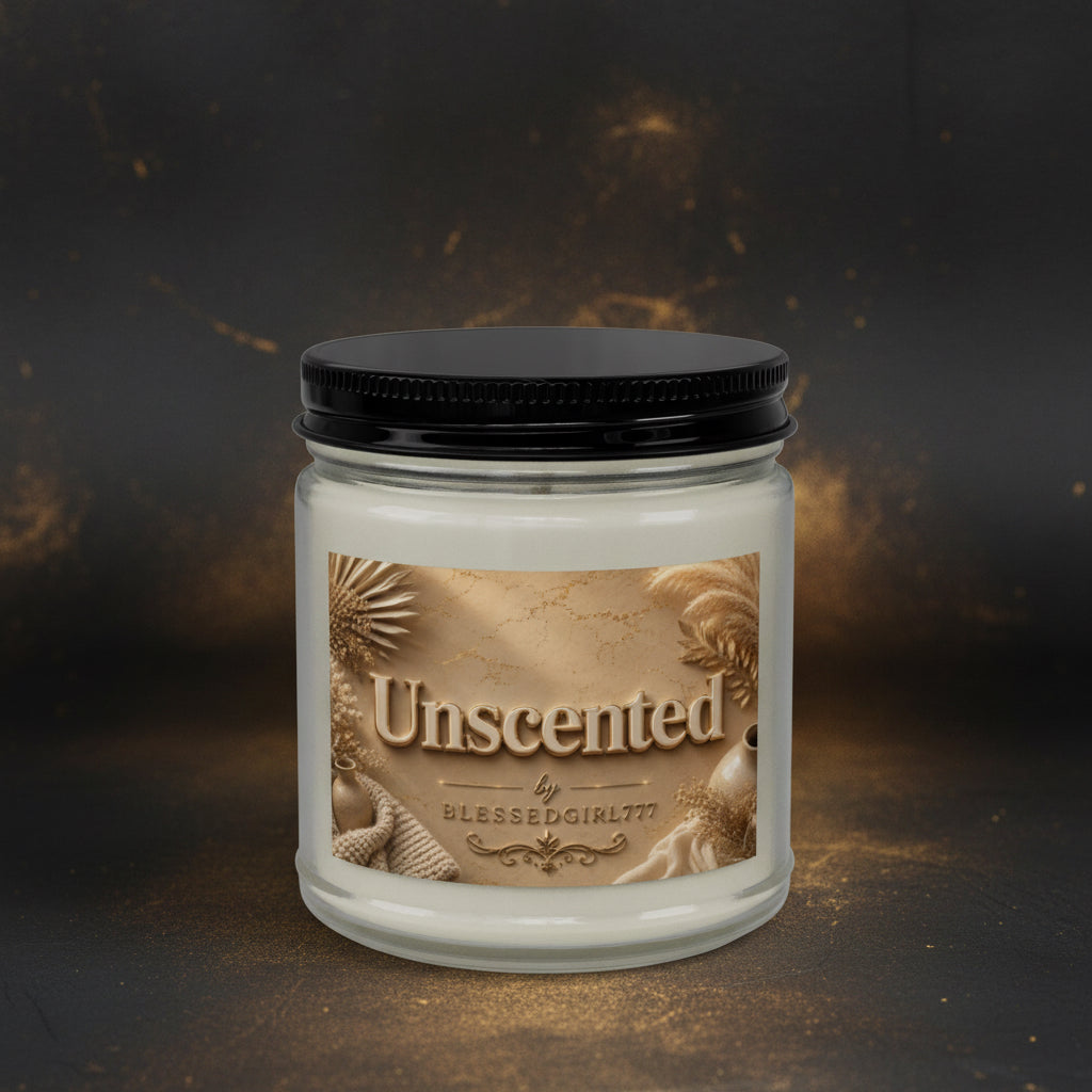 Unscented Soy Candle Jar — 4oz & 9oz Amber Glass with Black Lid