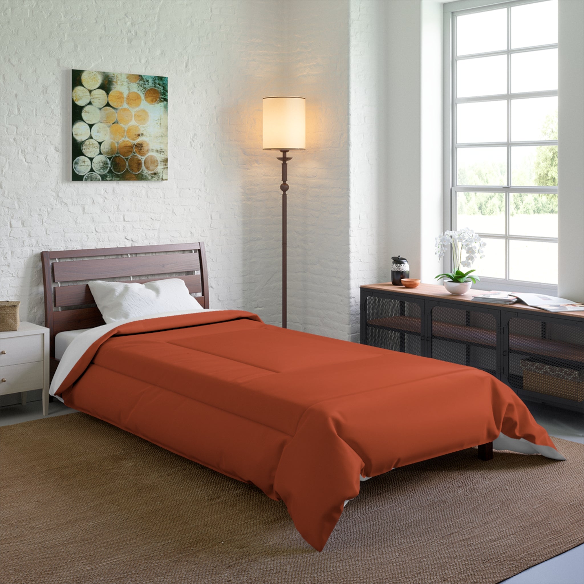 Solid Terracotta Comforter – Cozy Minimal Bedroom Bedding