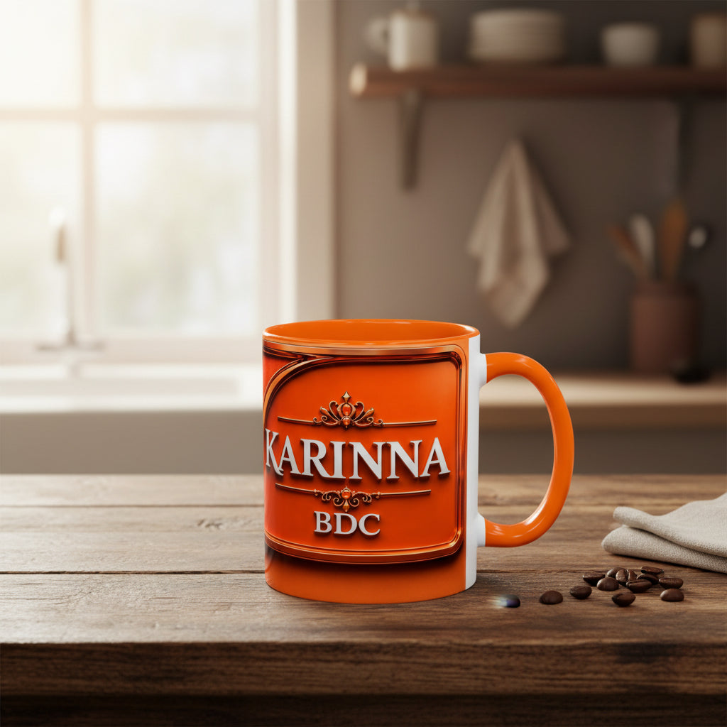 Personalized Karina Coffee Mug – Red Accent Ceramic Mug (11/15oz)