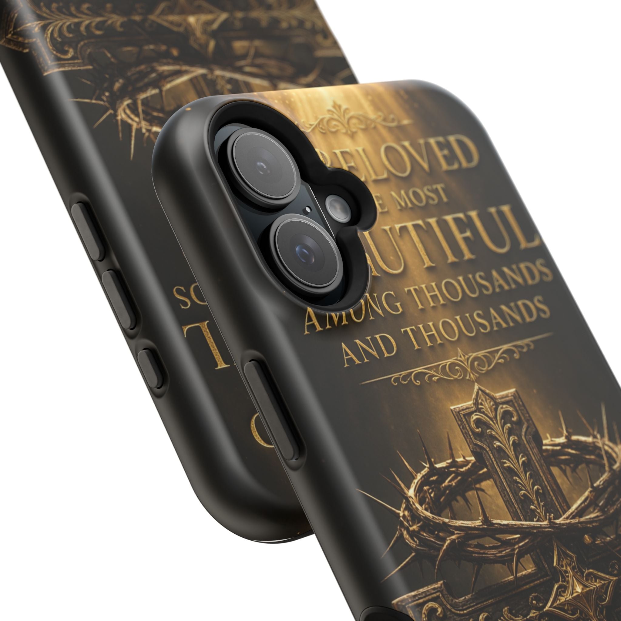 Magnetic Impact-Resistant Phone Case — "Most Beautiful" Cross with Crown of Thorns