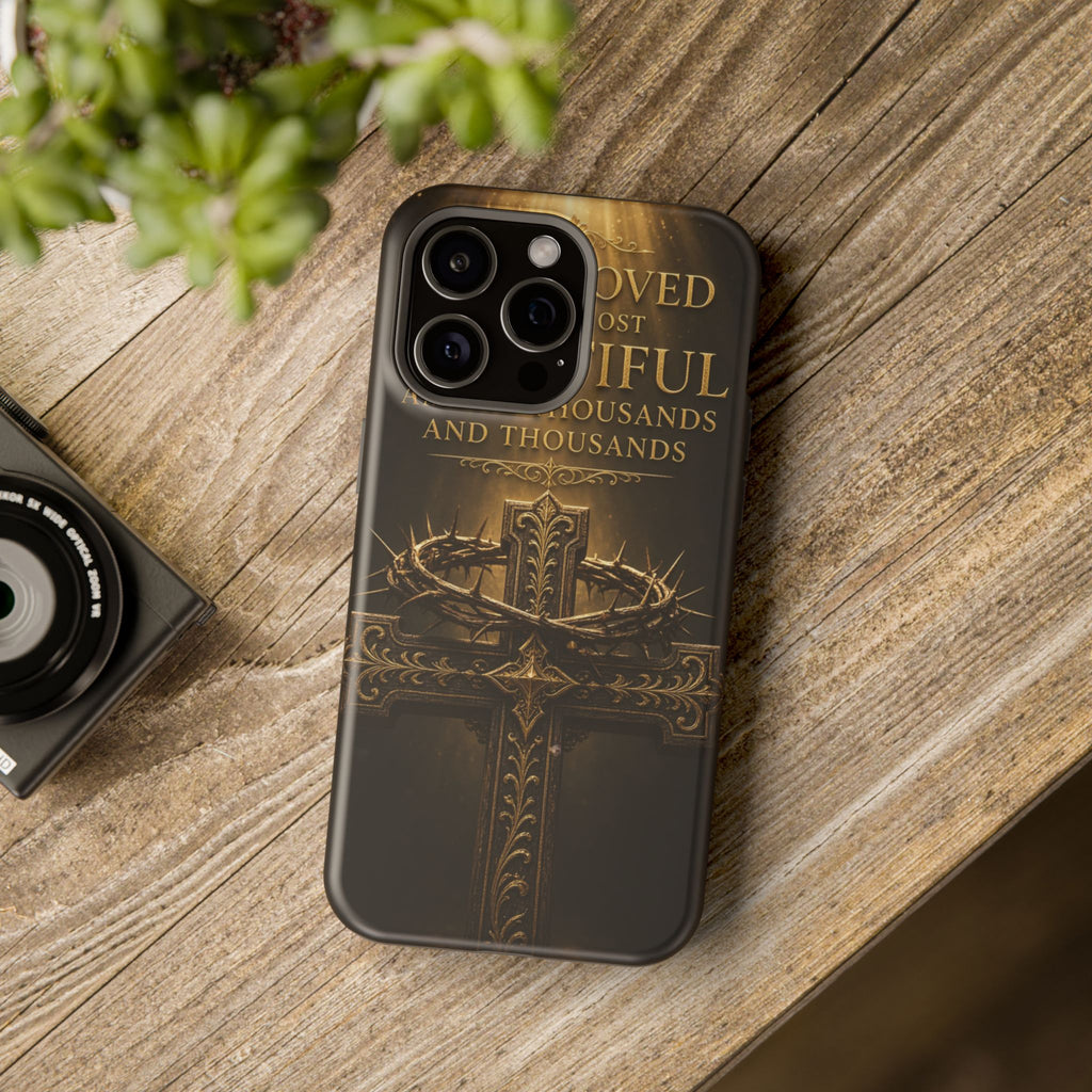 Magnetic Impact-Resistant Phone Case — "Most Beautiful" Cross with Crown of Thorns