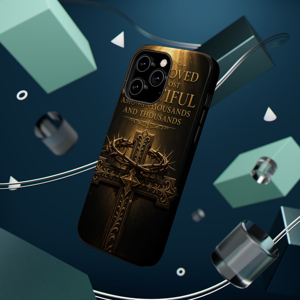 Magnetic Impact-Resistant Phone Case — "Most Beautiful" Cross with Crown of Thorns