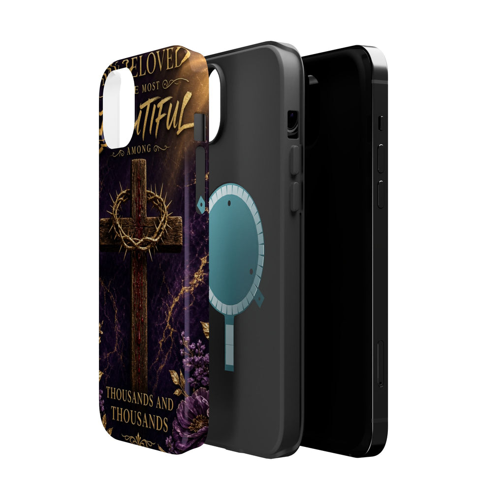 Christian Cross Magnetic Impact-Resistant Phone Case — "Beloved Most Beautiful" Scripture Design