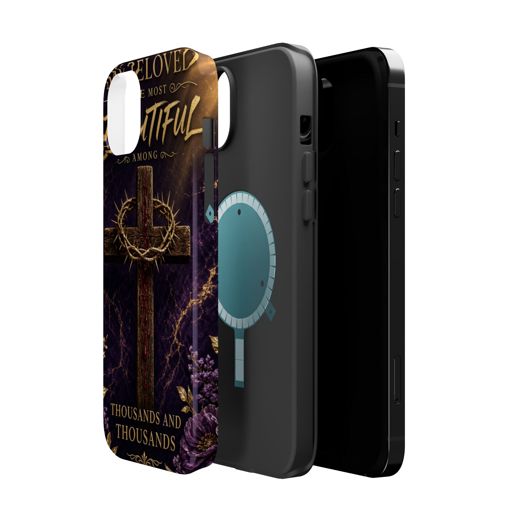 Christian Cross Magnetic Impact-Resistant Phone Case — "Beloved Most Beautiful" Scripture Design