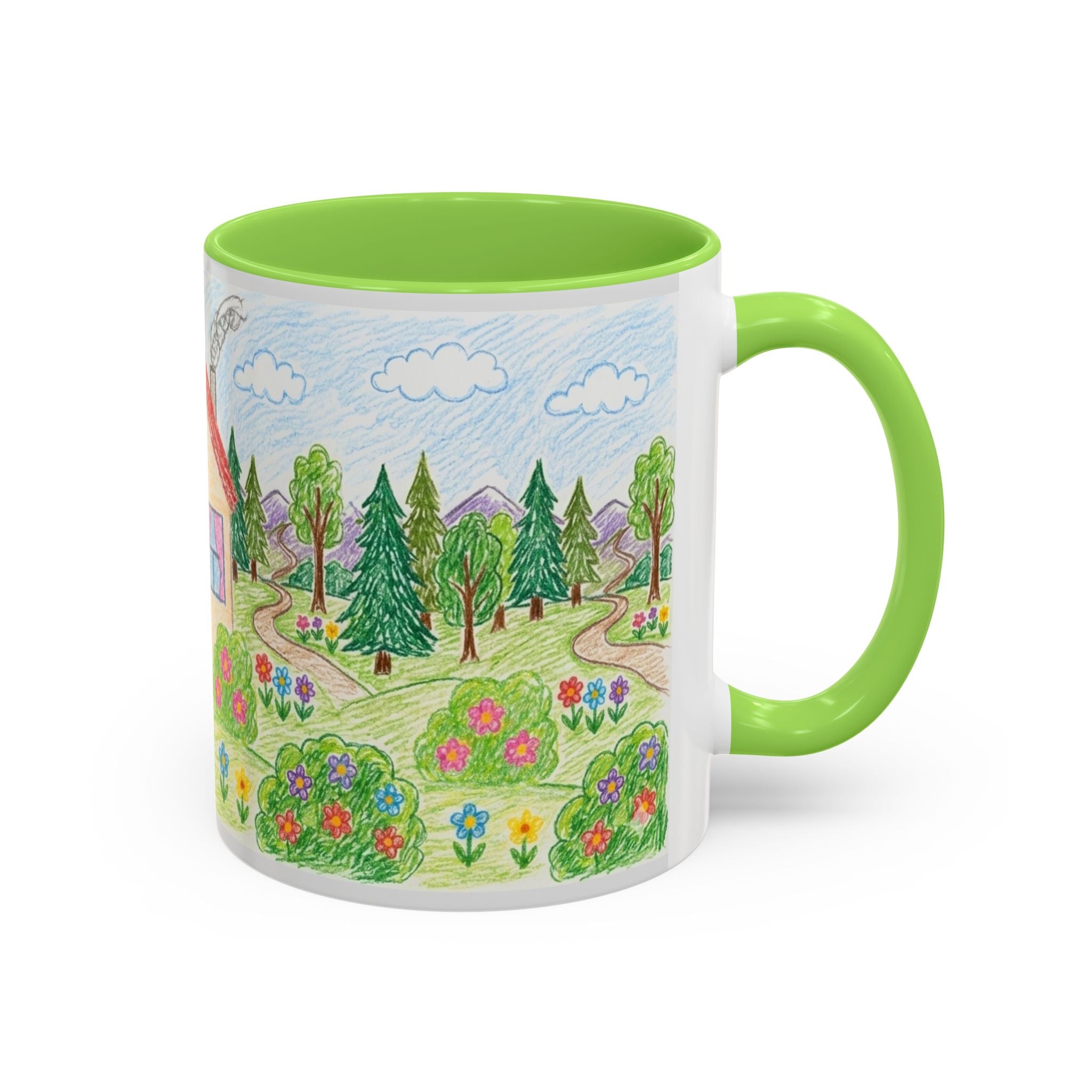 Crayon Family Home Drawing Mug | Colorful Ceramic Coffee Cup