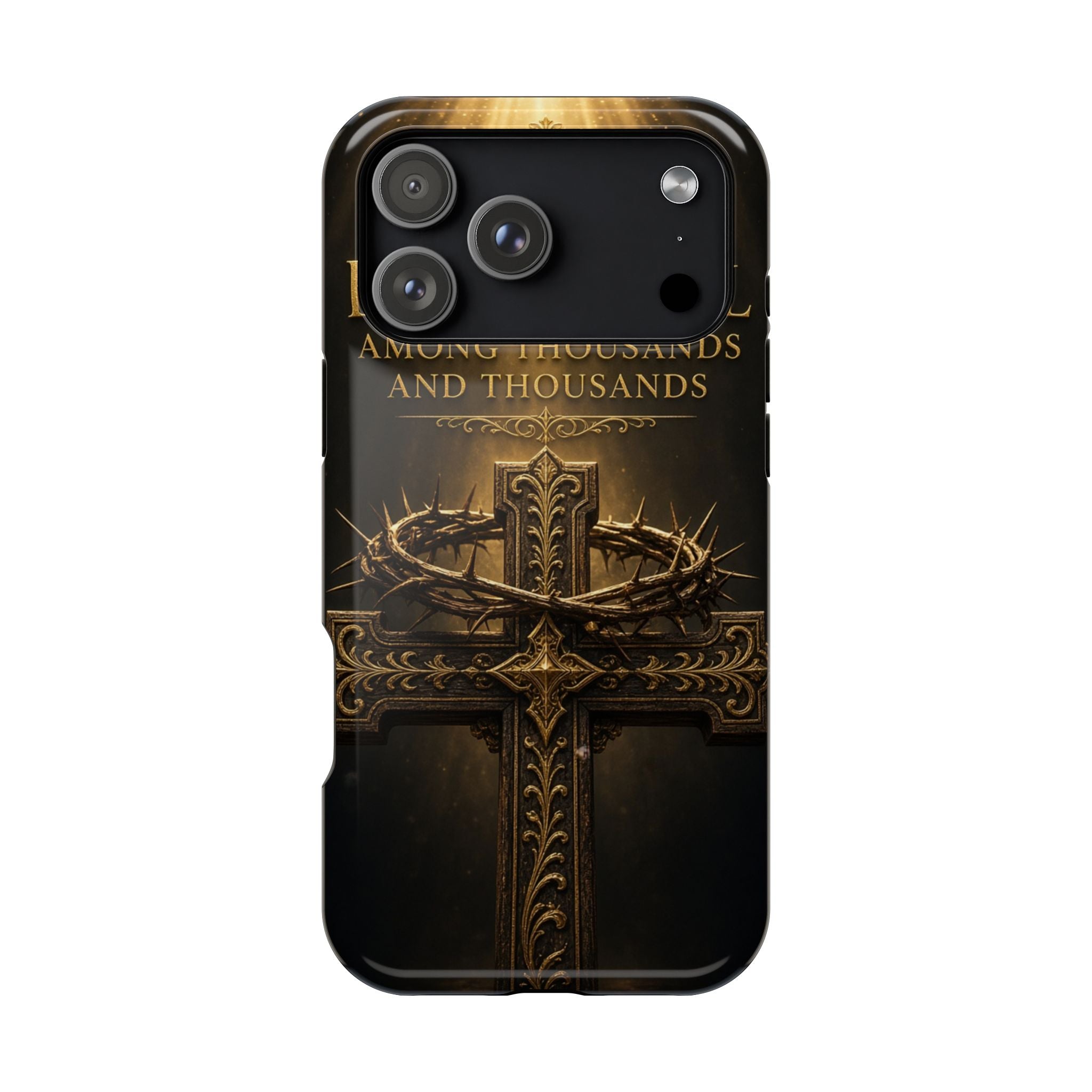 Magnetic Impact-Resistant Phone Case — "Most Beautiful" Cross with Crown of Thorns