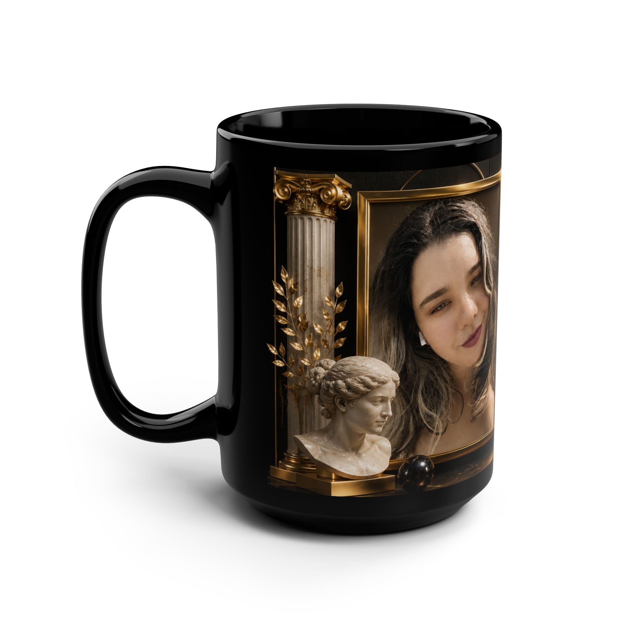 Black 15oz Mug — 'BlessedGirl77' Gold Museum Logo Coffee Cup