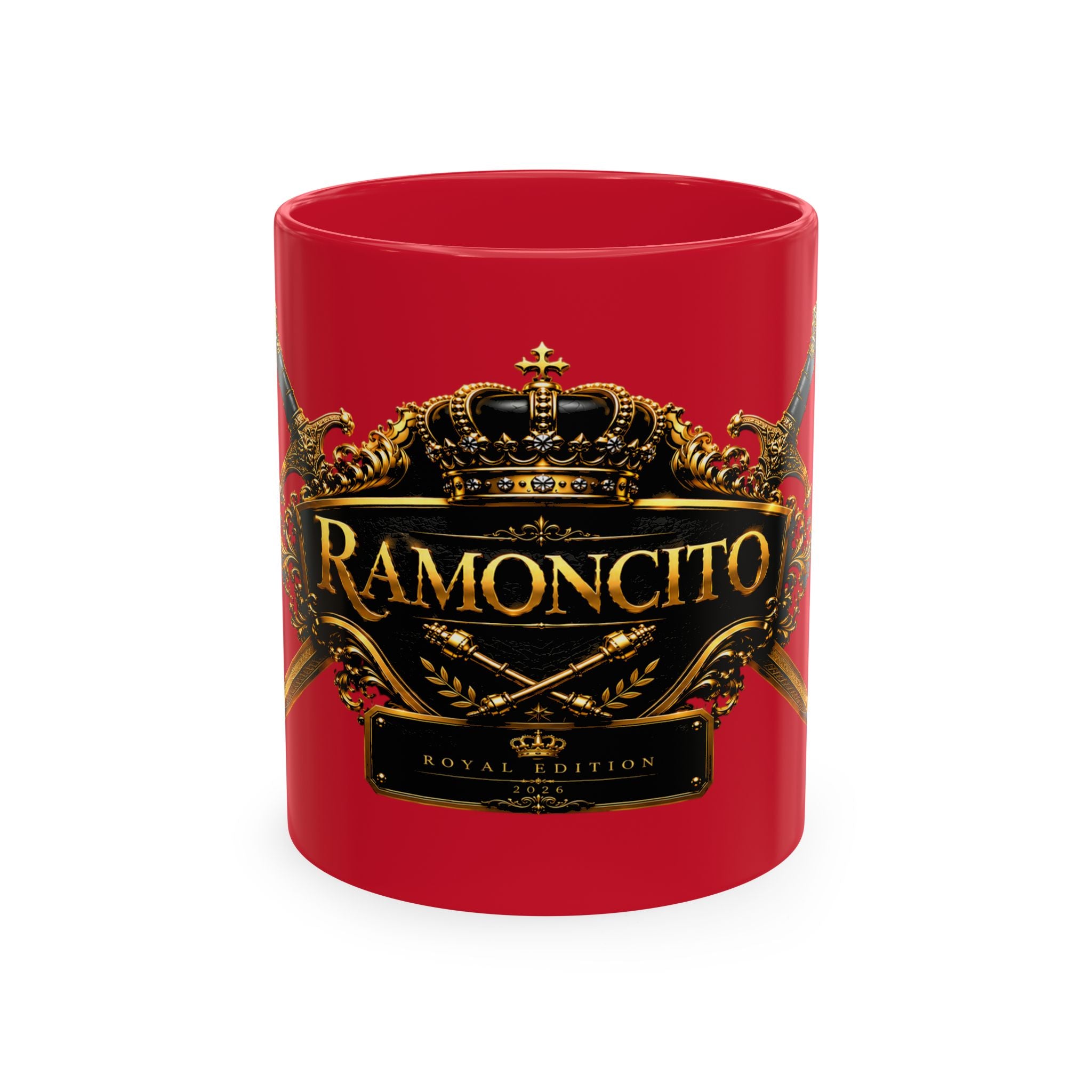 Personalized  Ceramic Mug — Royal Gold Crown Design