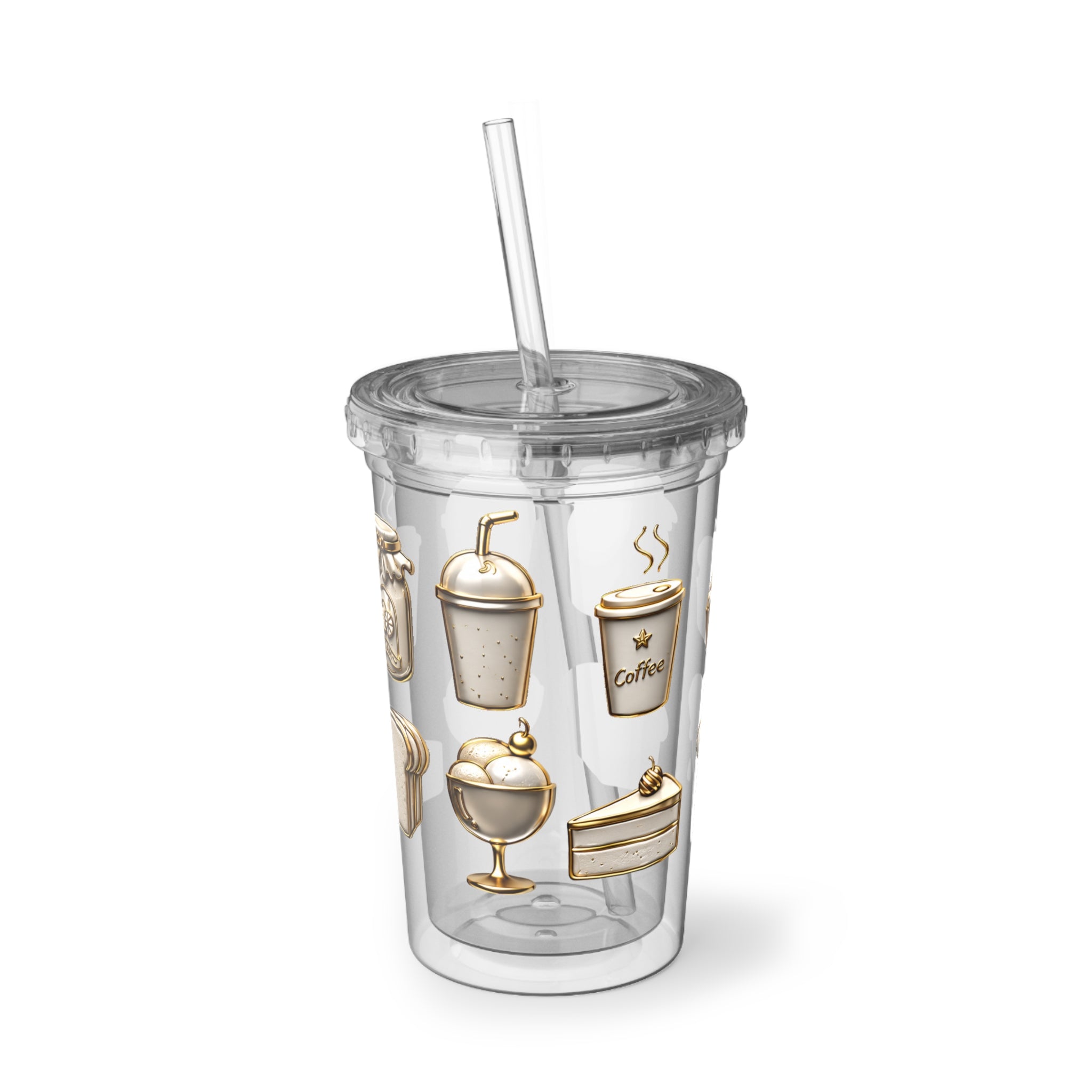 Vintage Dessert Icons Acrylic Tumbler | Cup