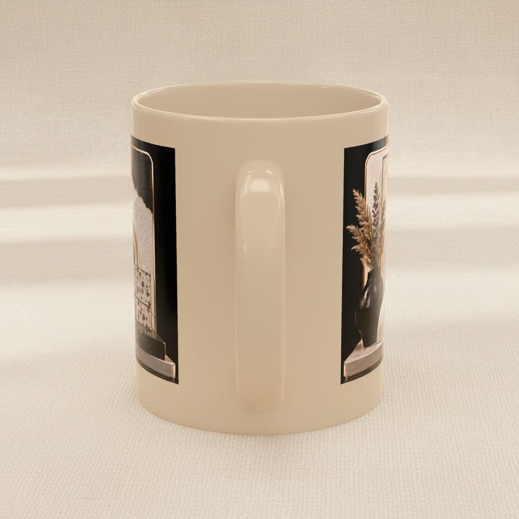 Personalized Name Ceramic Mug — Neutral Minimalist 'Rachel' Design (Customizable Gift)