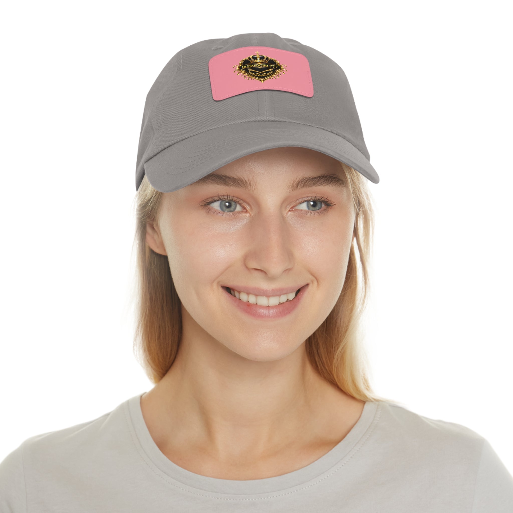 Dad Hat — Vintage Gold Crest Leather Patch Cap