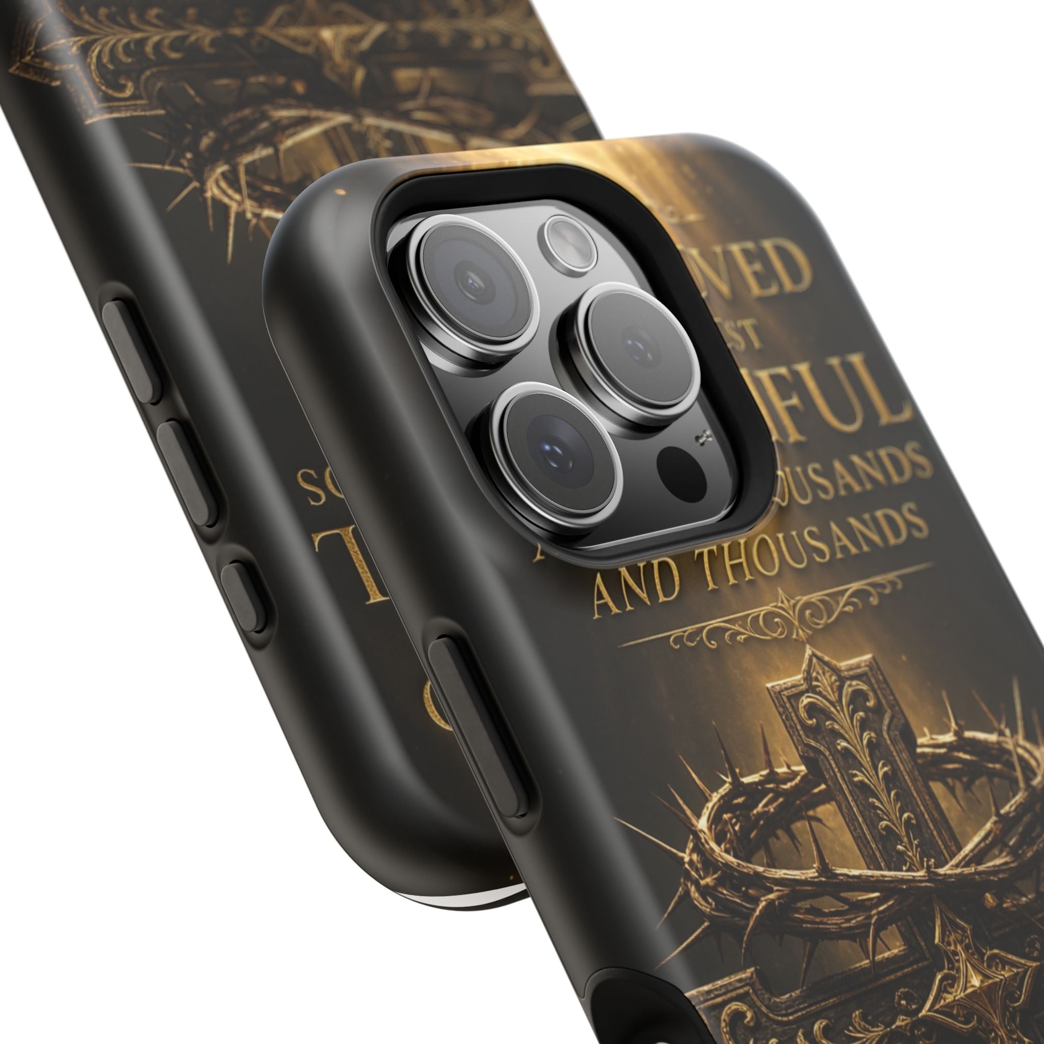 Magnetic Impact-Resistant Phone Case — "Most Beautiful" Cross with Crown of Thorns