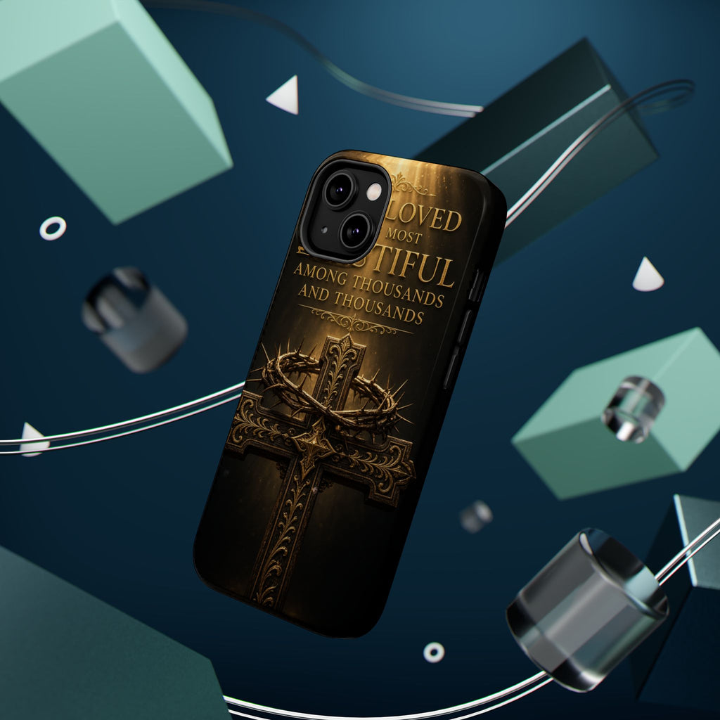 Magnetic Impact-Resistant Phone Case — "Most Beautiful" Cross with Crown of Thorns