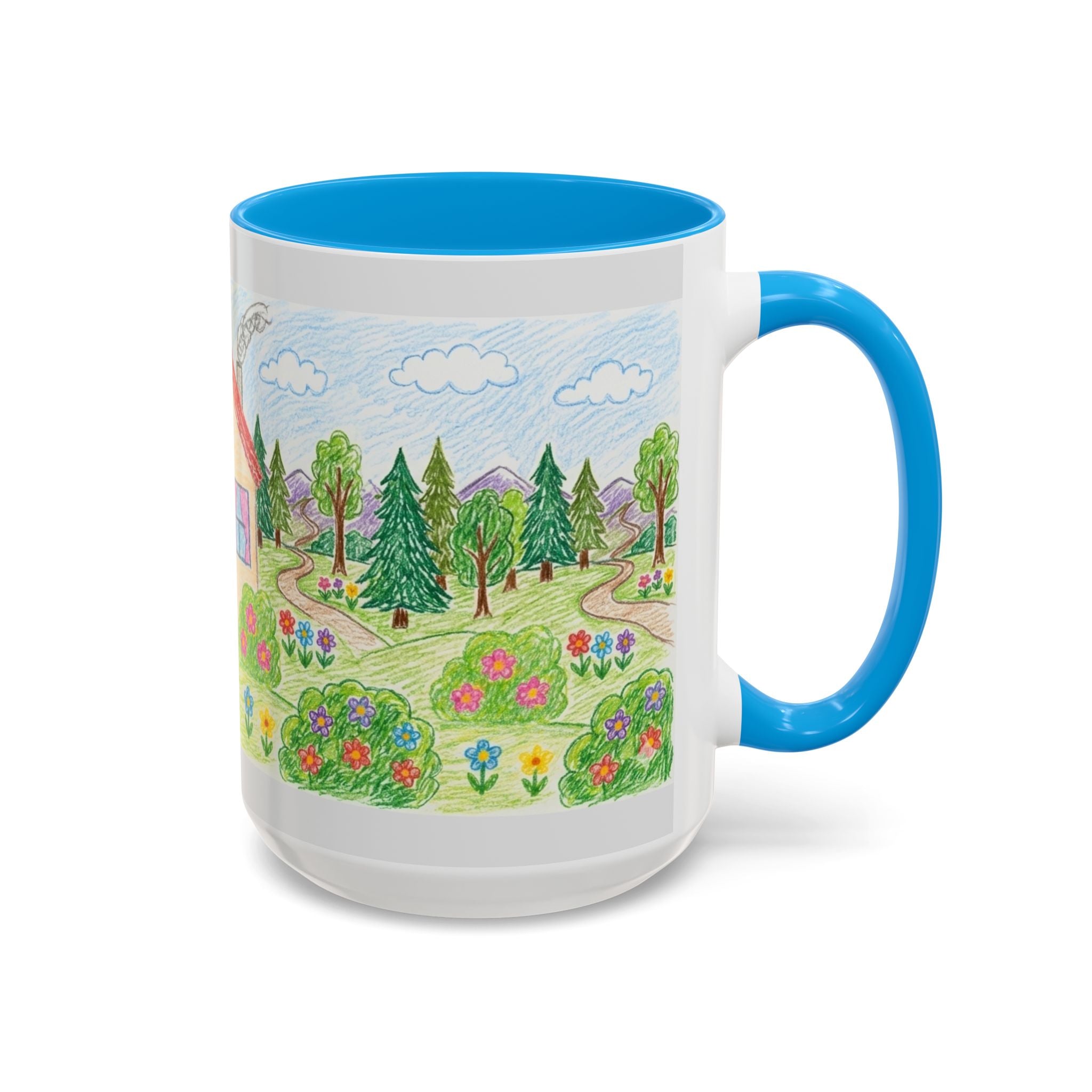 Crayon Family Home Drawing Mug | Colorful Ceramic Coffee Cup