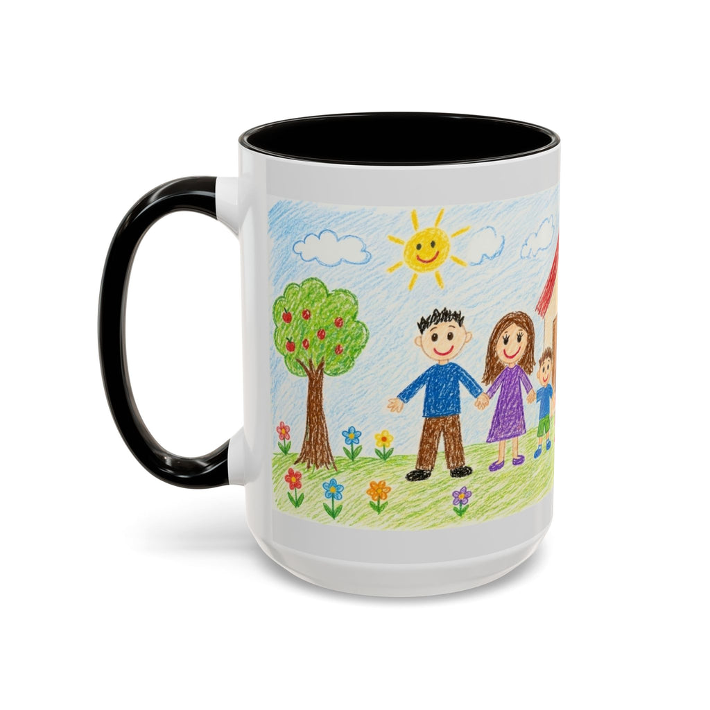 Crayon Family Home Drawing Mug | Colorful Ceramic Coffee Cup