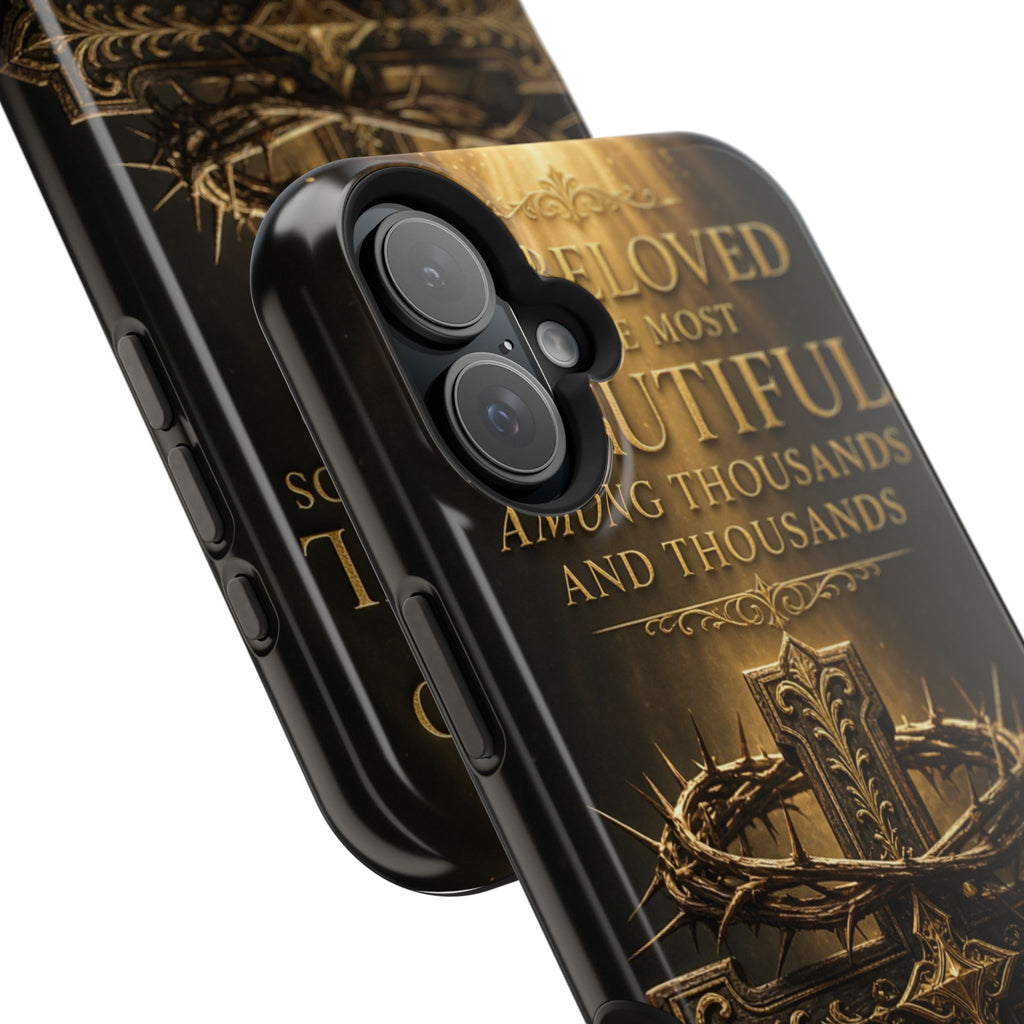 Magnetic Impact-Resistant Phone Case — "Most Beautiful" Cross with Crown of Thorns