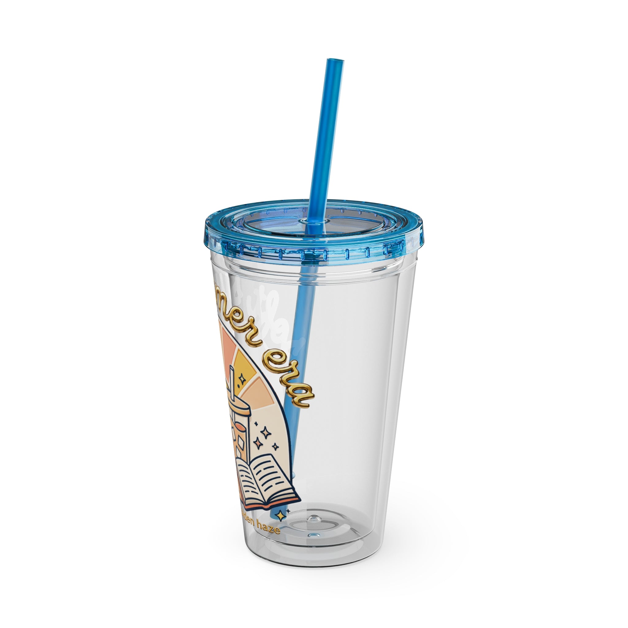 Soft Summer sunset beach drink illustration Tumbler