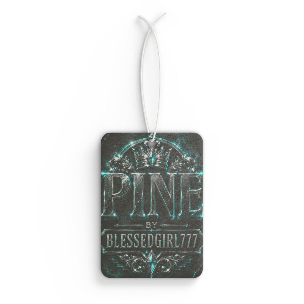 Car Air Freshener — 'PINE by BLESSEDGIRL777' Vintage Teal Scented Ornament