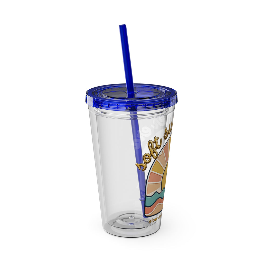 Soft Summer sunset beach drink illustration Tumbler